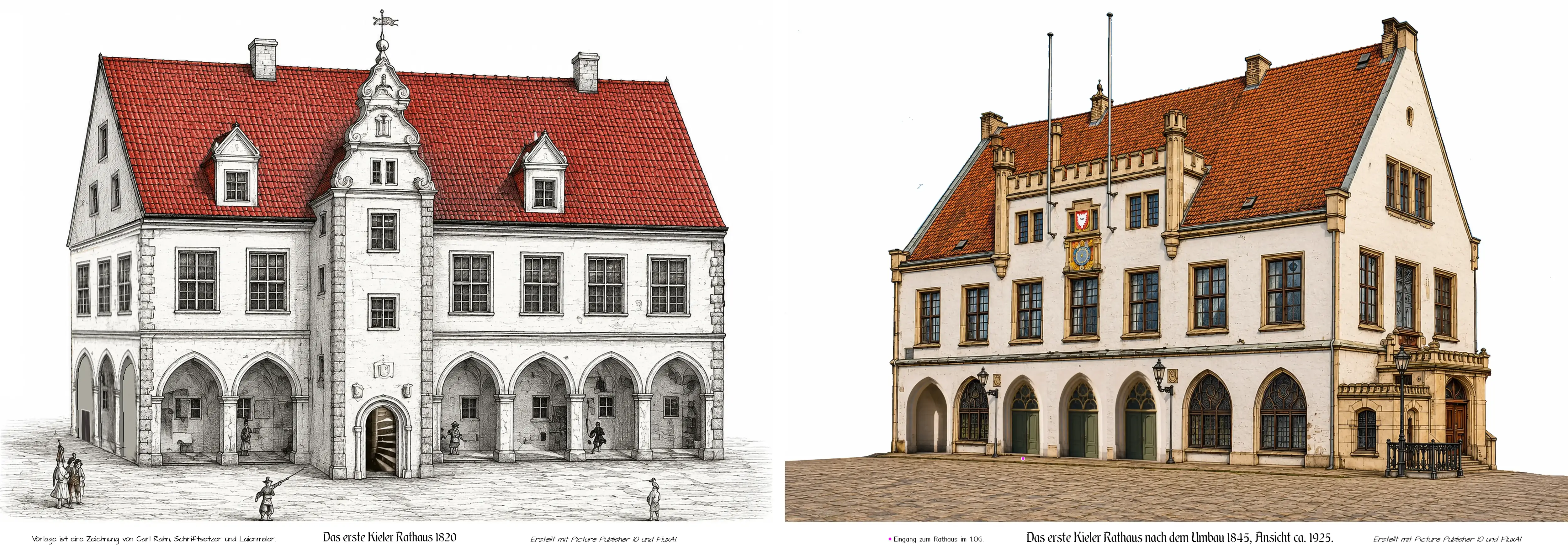 Aufriss altes Kieler Rathaus 1820-1945