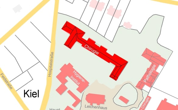 Lageplan Chirurgische Klinik Kiel