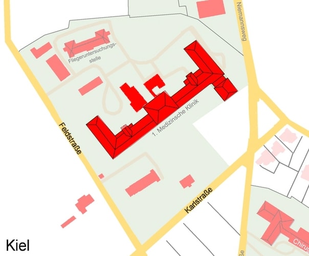 Lageplan 1. Med in Kiel