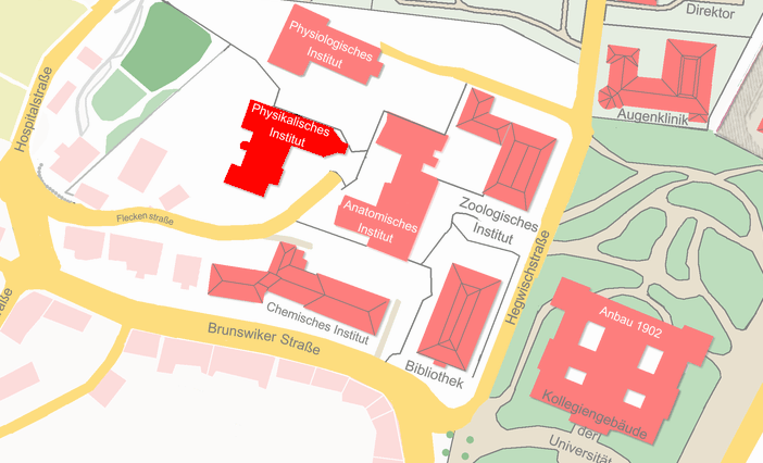 Lageplan Physikalisches_Institut_Fleckenstrasse_Kiel_1901