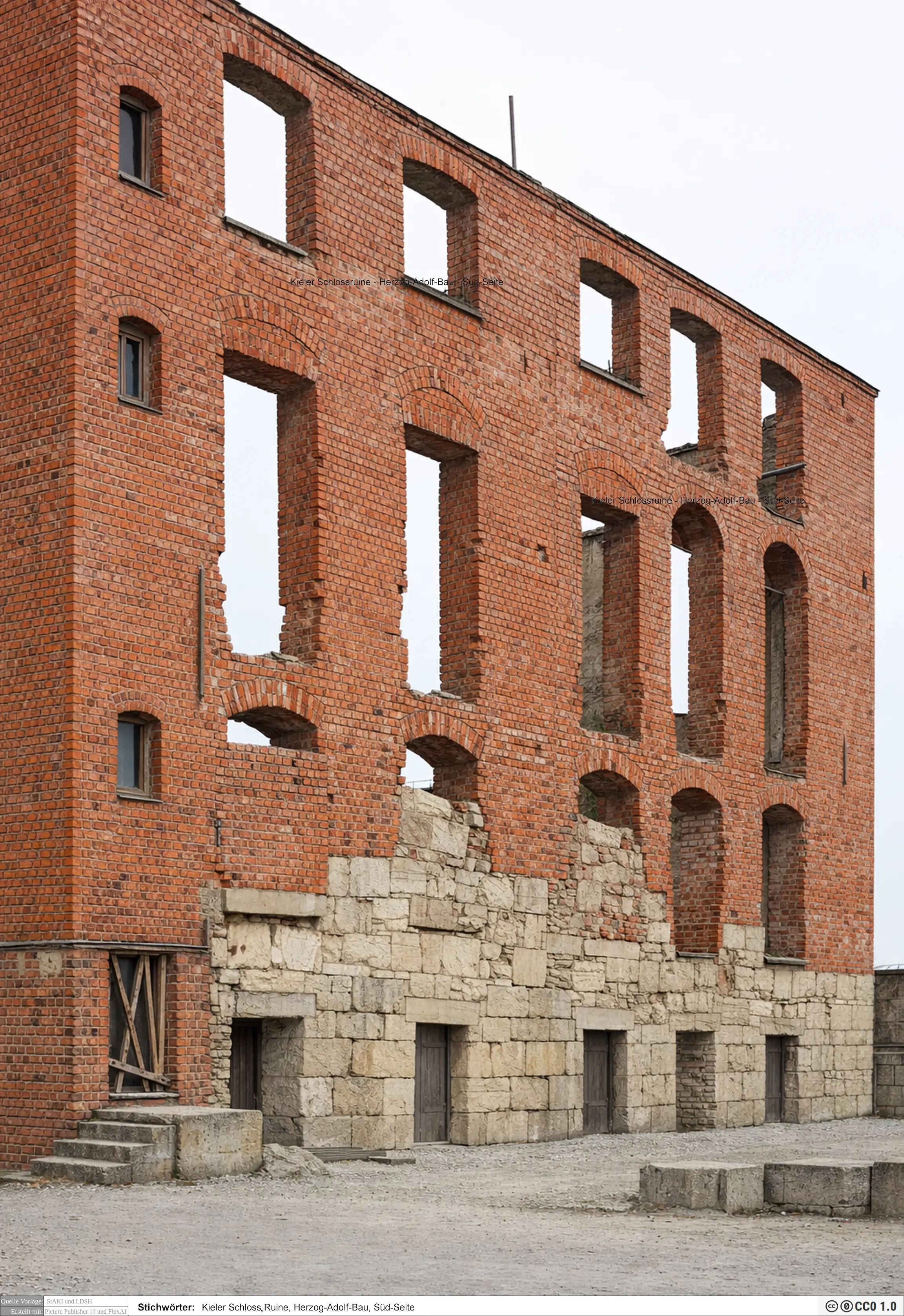 Kieler Schlossruine,Herzog-Adolf-Bau,Süd-Seite