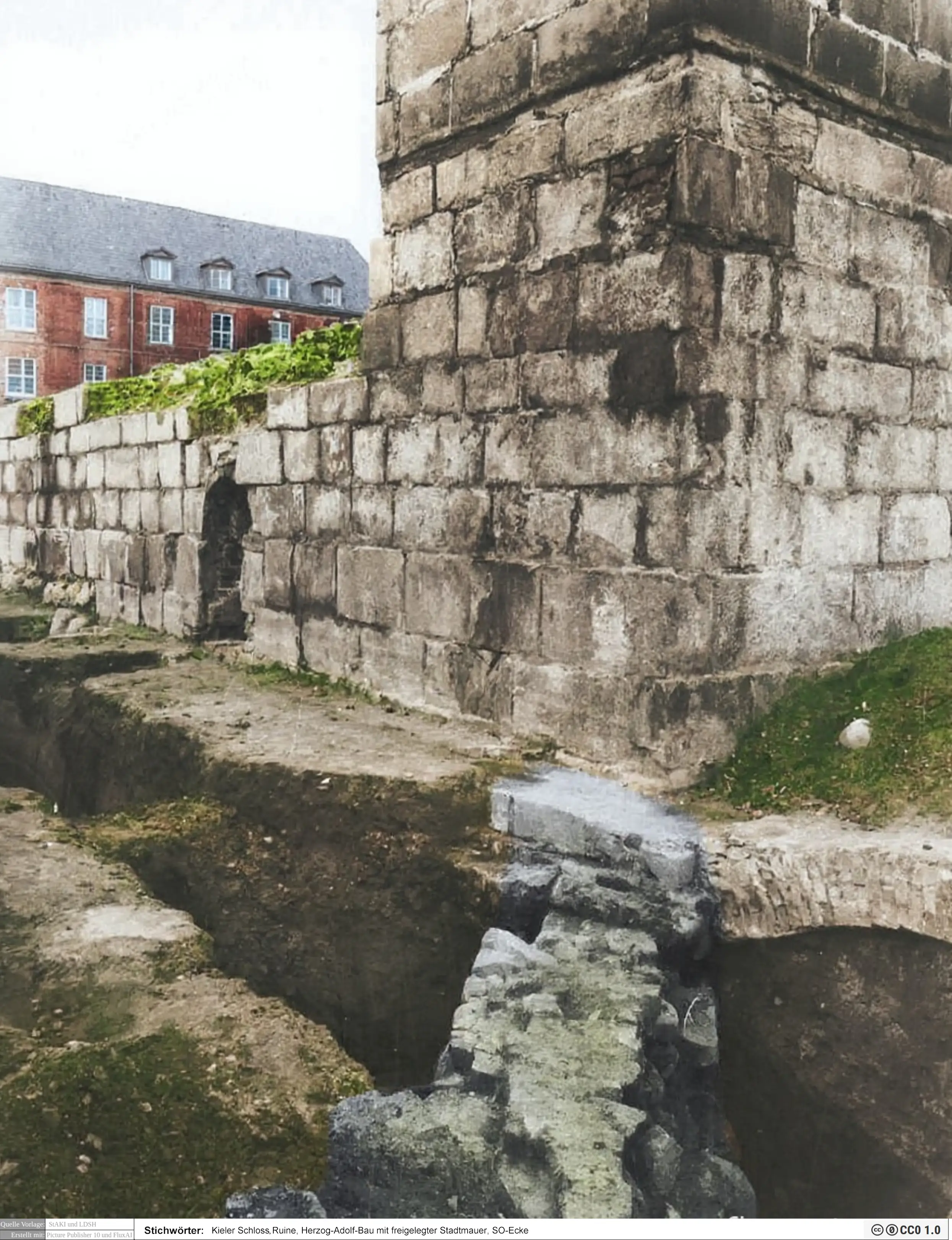Kieler Schlossruine,Herzog-Adolf-Bau,Stadtmauer