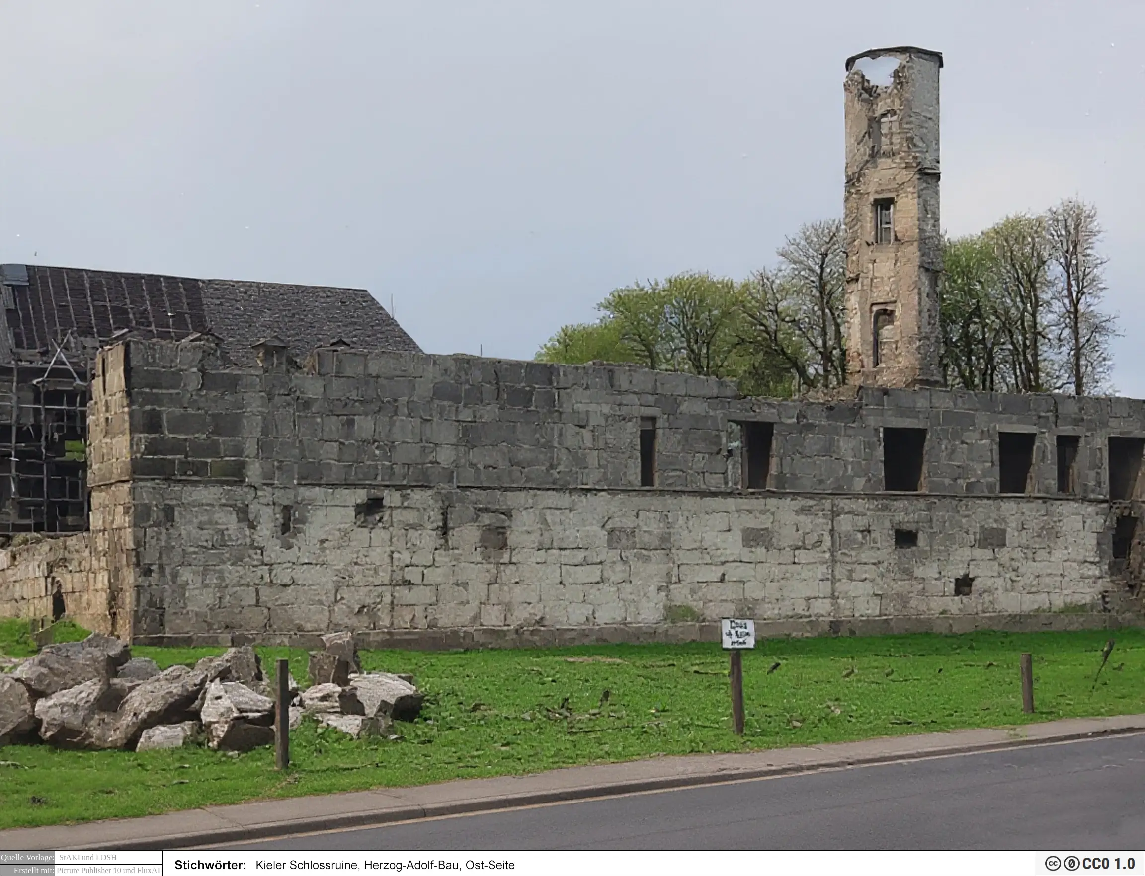 Kieler Schlossruine,Herzog-Adolf-Bau,Ost-Seite