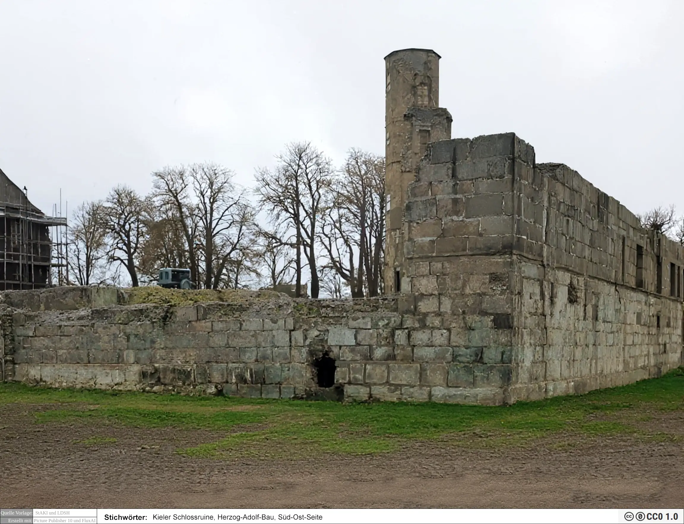Kieler Schlossruine,Herzog-Adolf-Bau,Süd-Ost-Seite