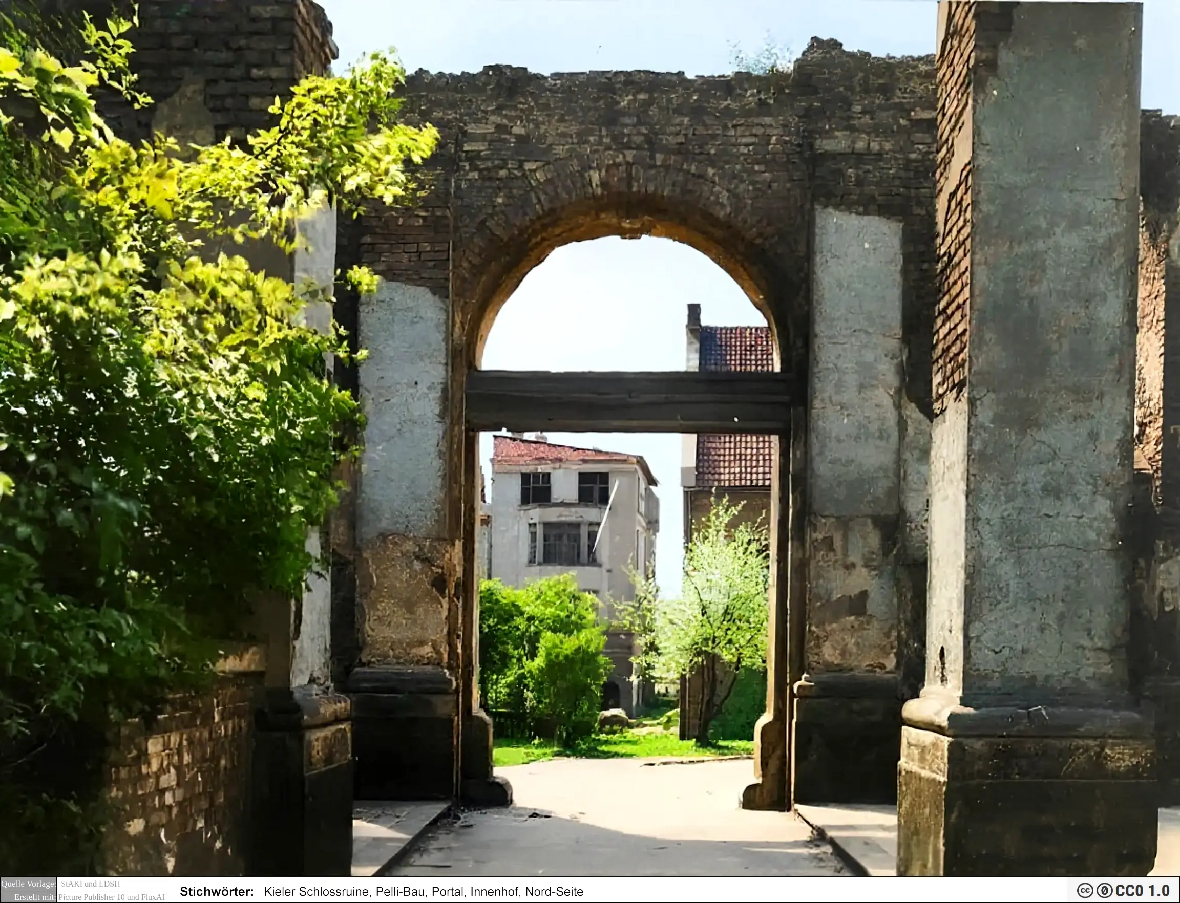 Kieler Schlossruine,Pelli-Bau,Portal,Innenhof,Nord-Seite