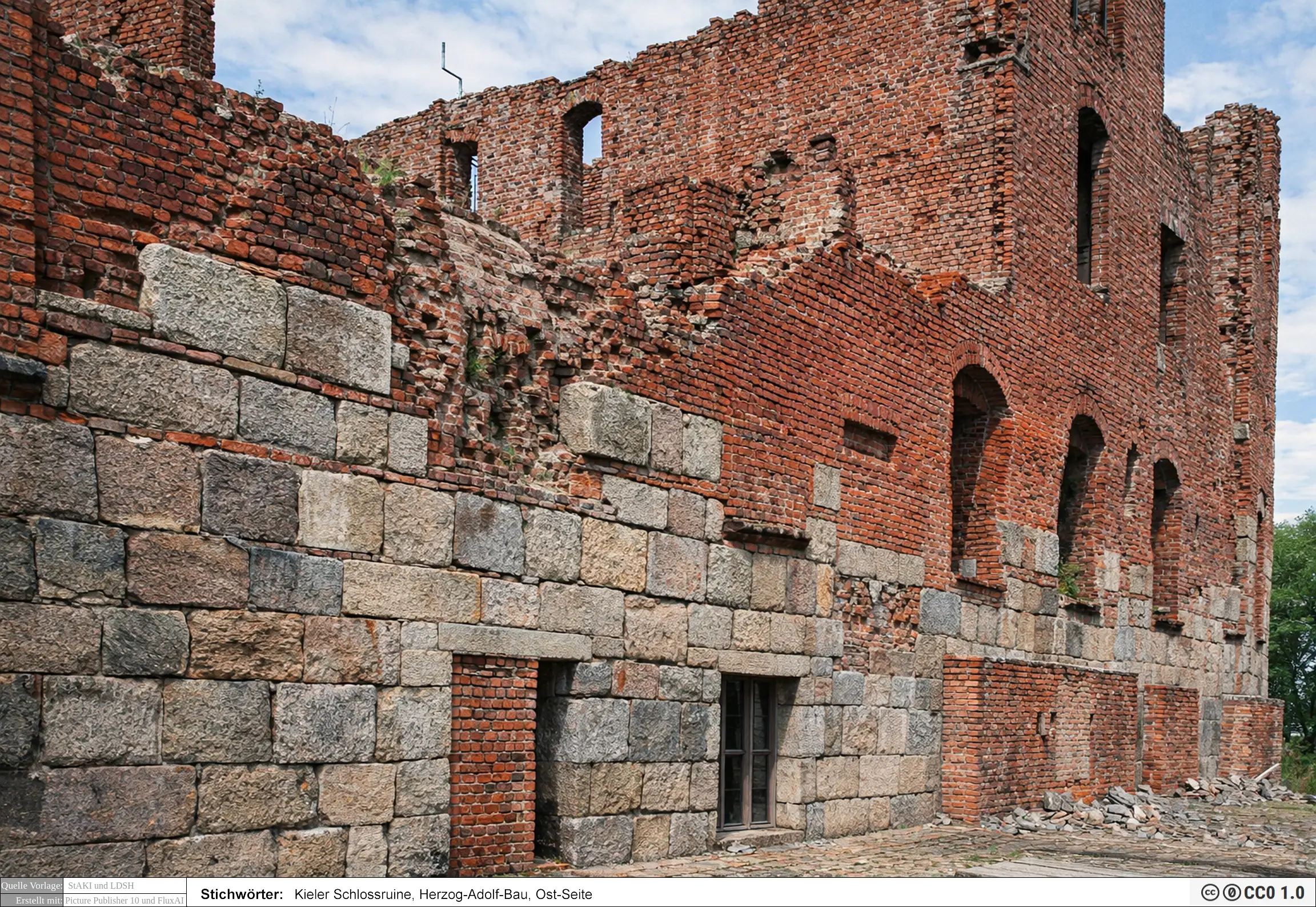 Kieler Schlossruine,Herzog-Adolf-Bau,Ost-Seite