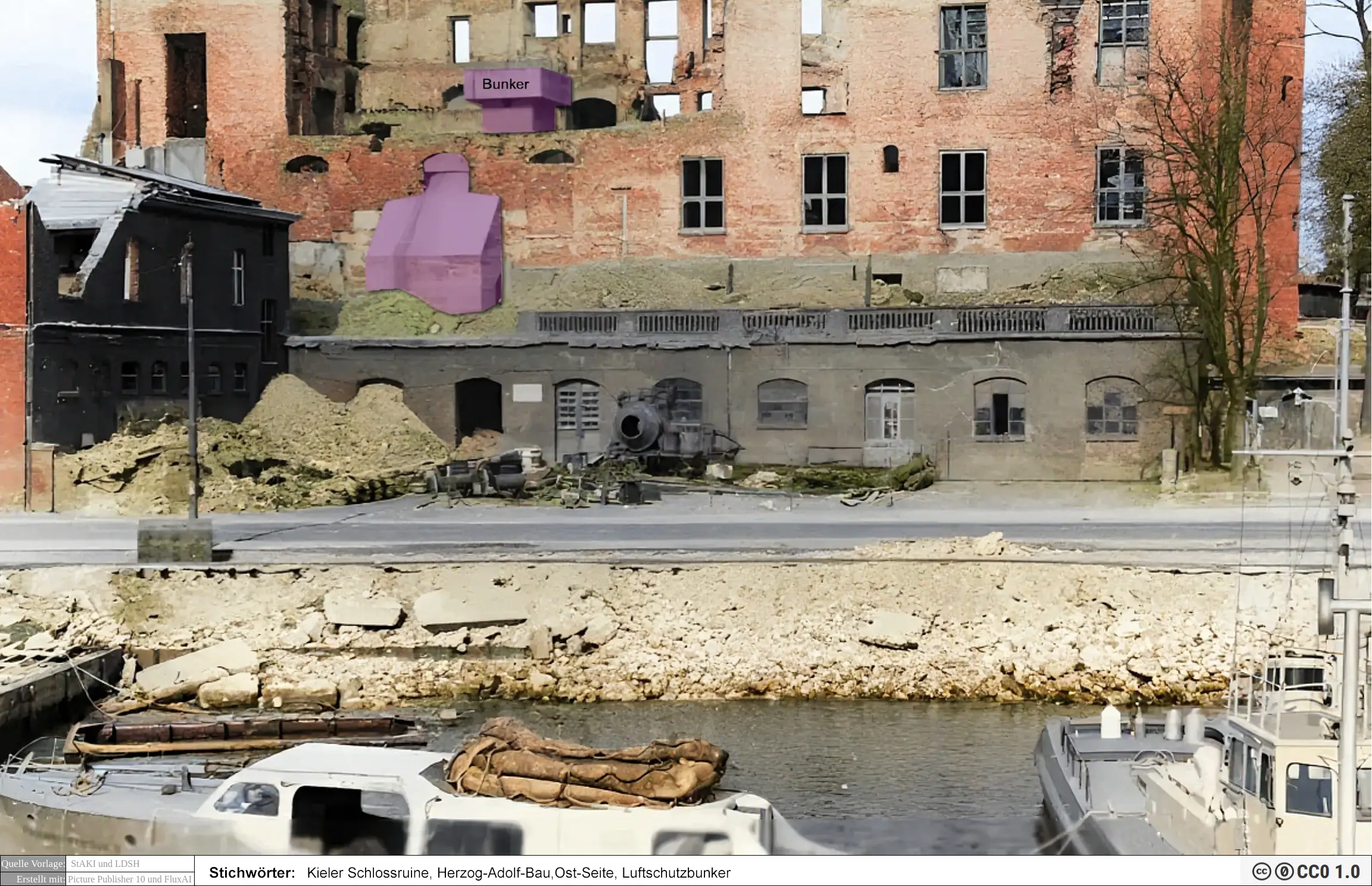 Kieler Schlossruine,Luftschutzbunker,Herzog-Adolf-Bau,Ost-Seite