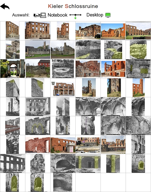 Auswahl Ansichten Kieler Schloss Ruine
