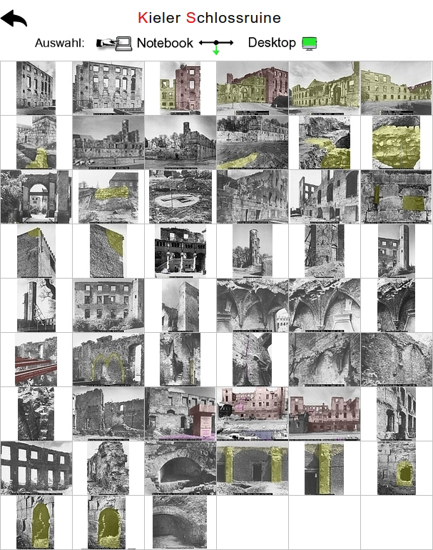 Auswahl Ansichten Kieler Schloss Ruine