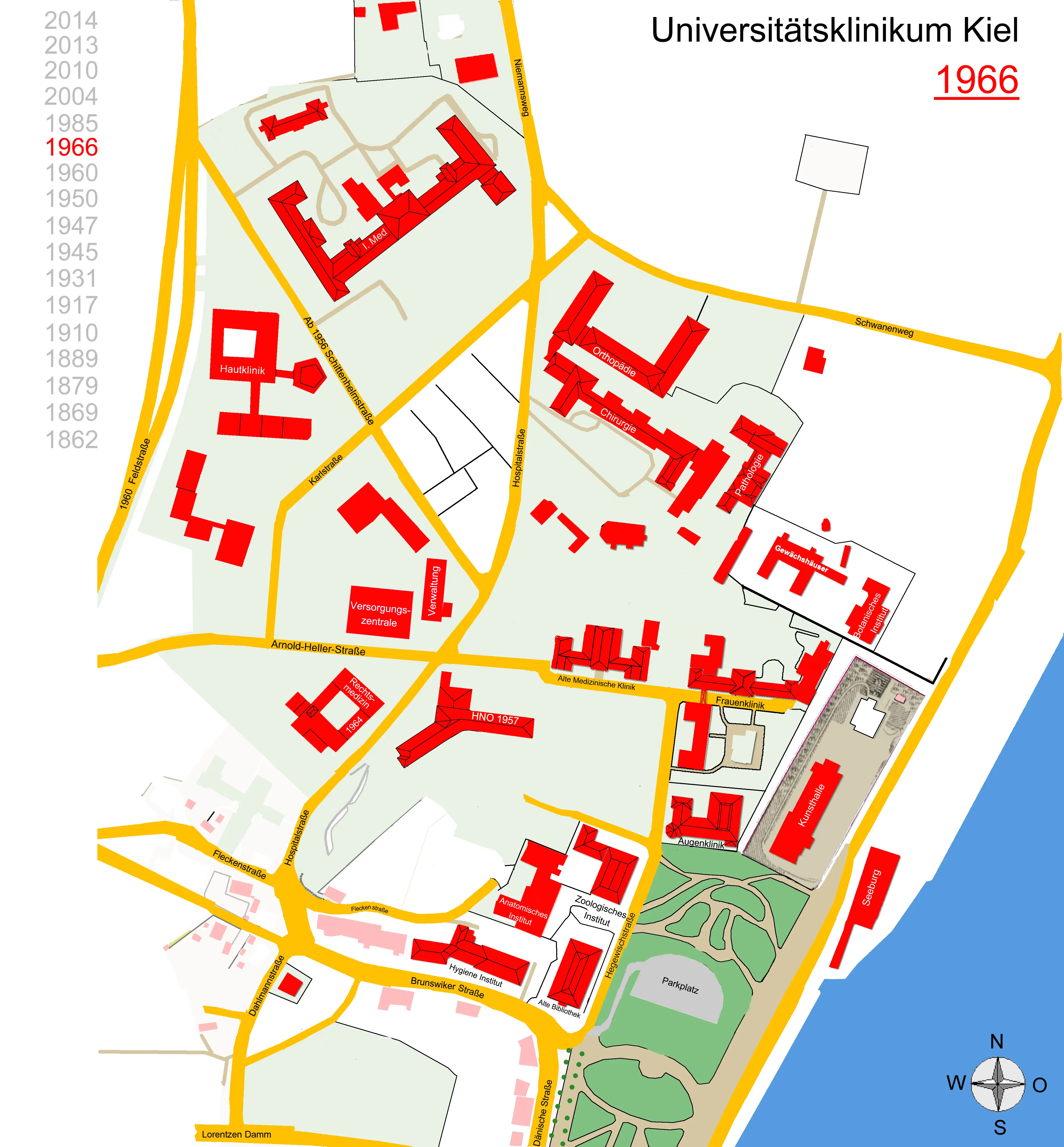 Lageplan Universit�tsklinikum Kiel-1966