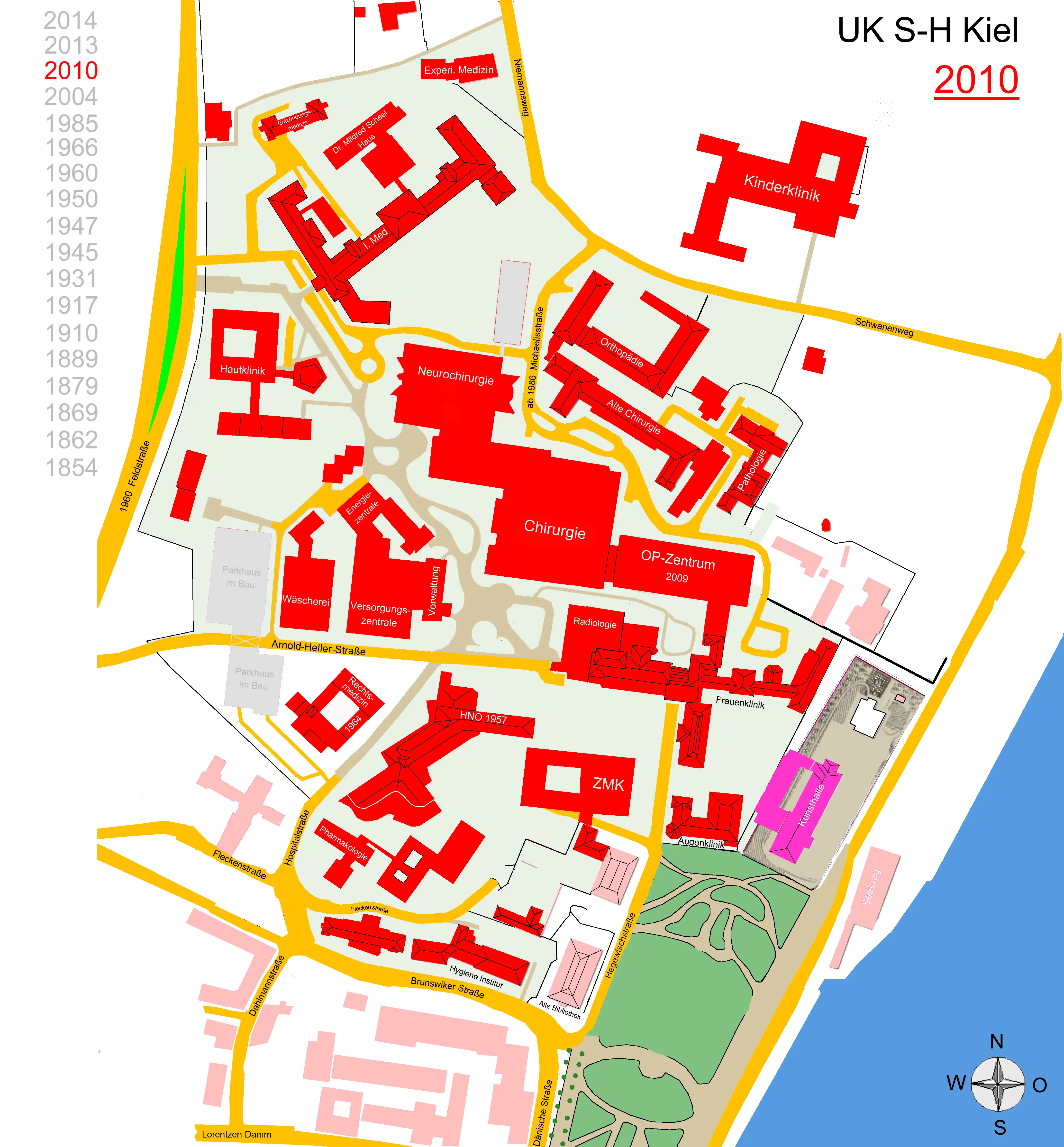 Lageplan Universit�tsklinikum Kiel-2010