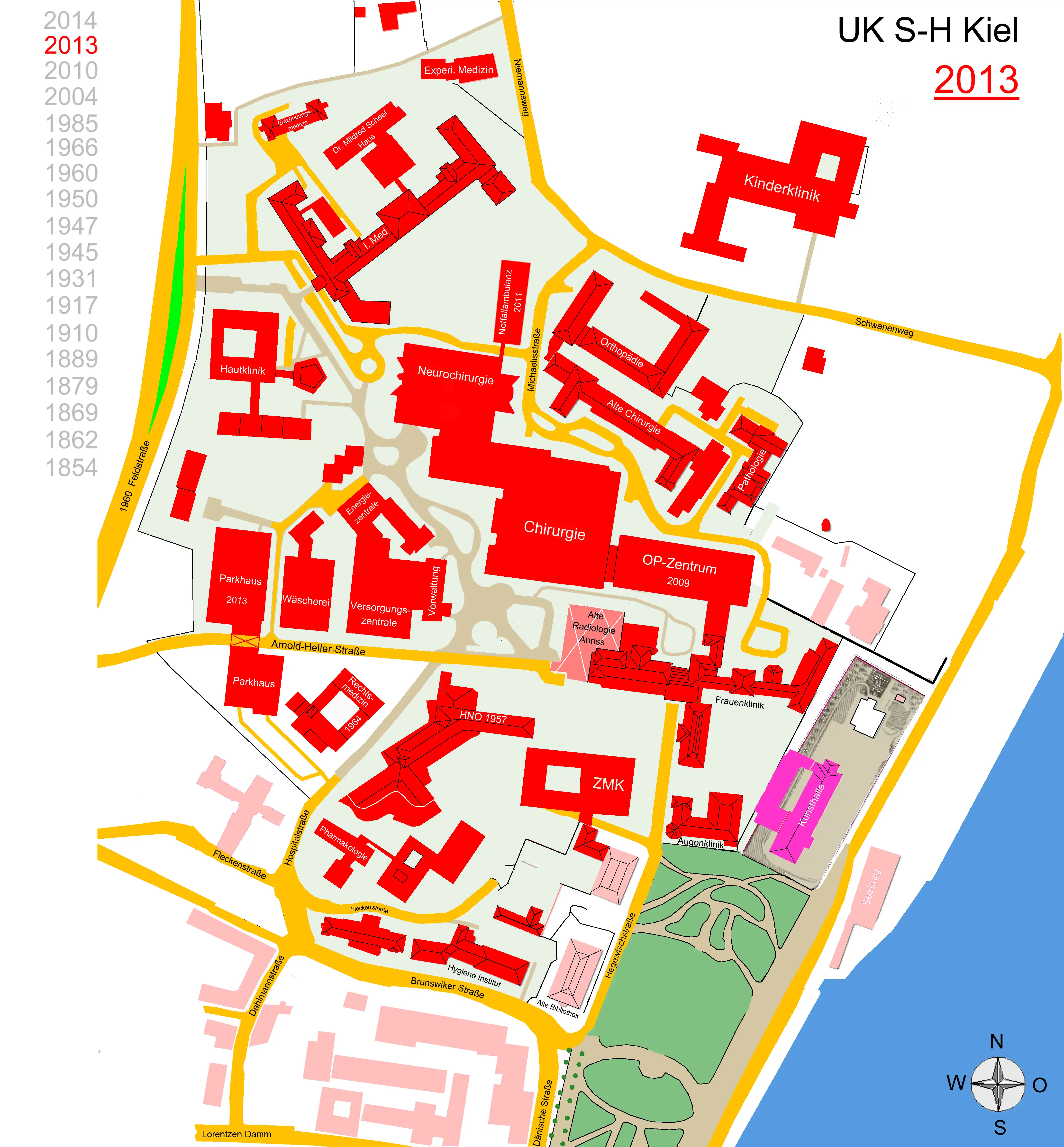 Lageplan Universit�tsklinikum Kiel-2013