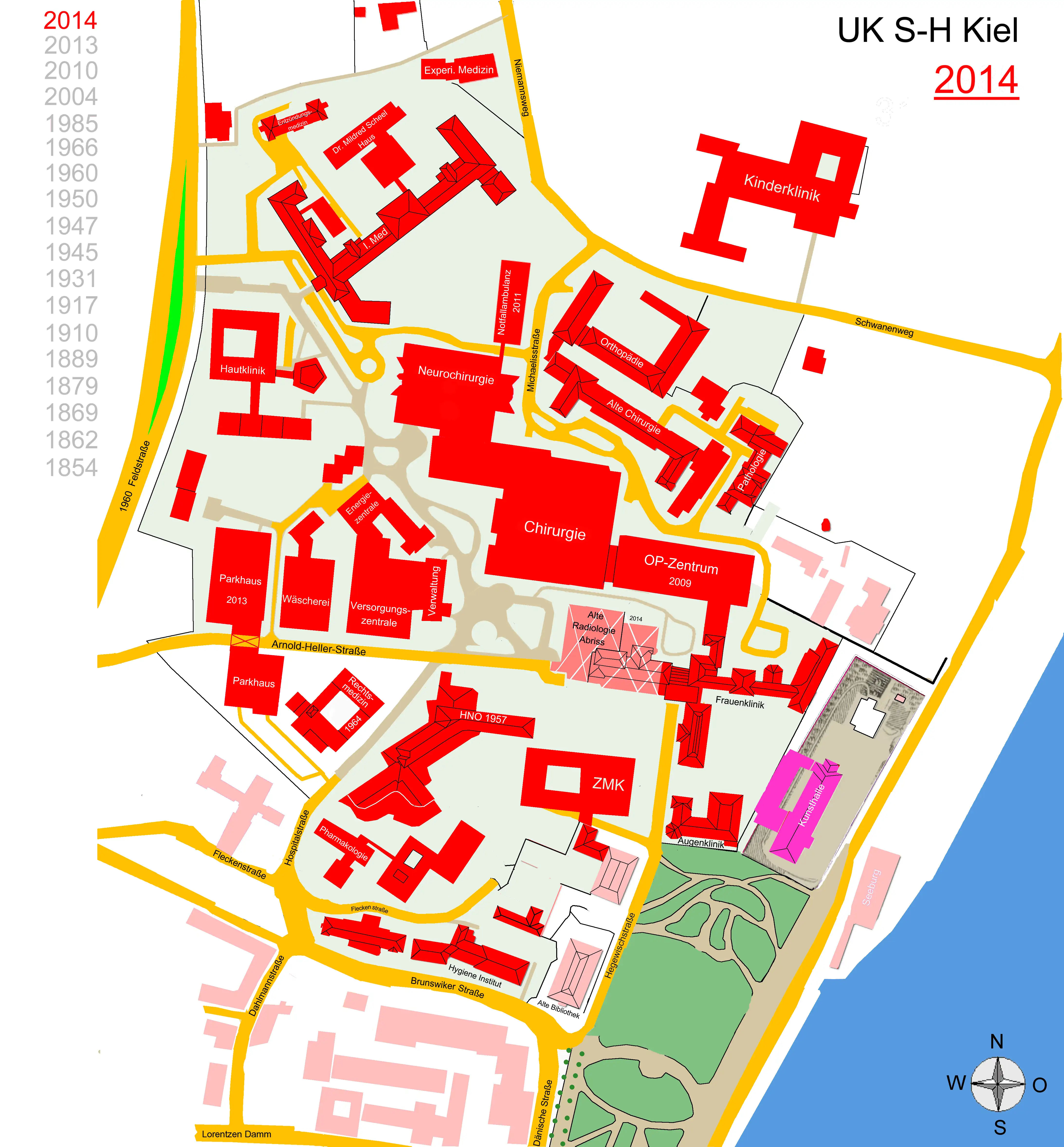 Lageplan Universit�tsklinikum Kiel-2014