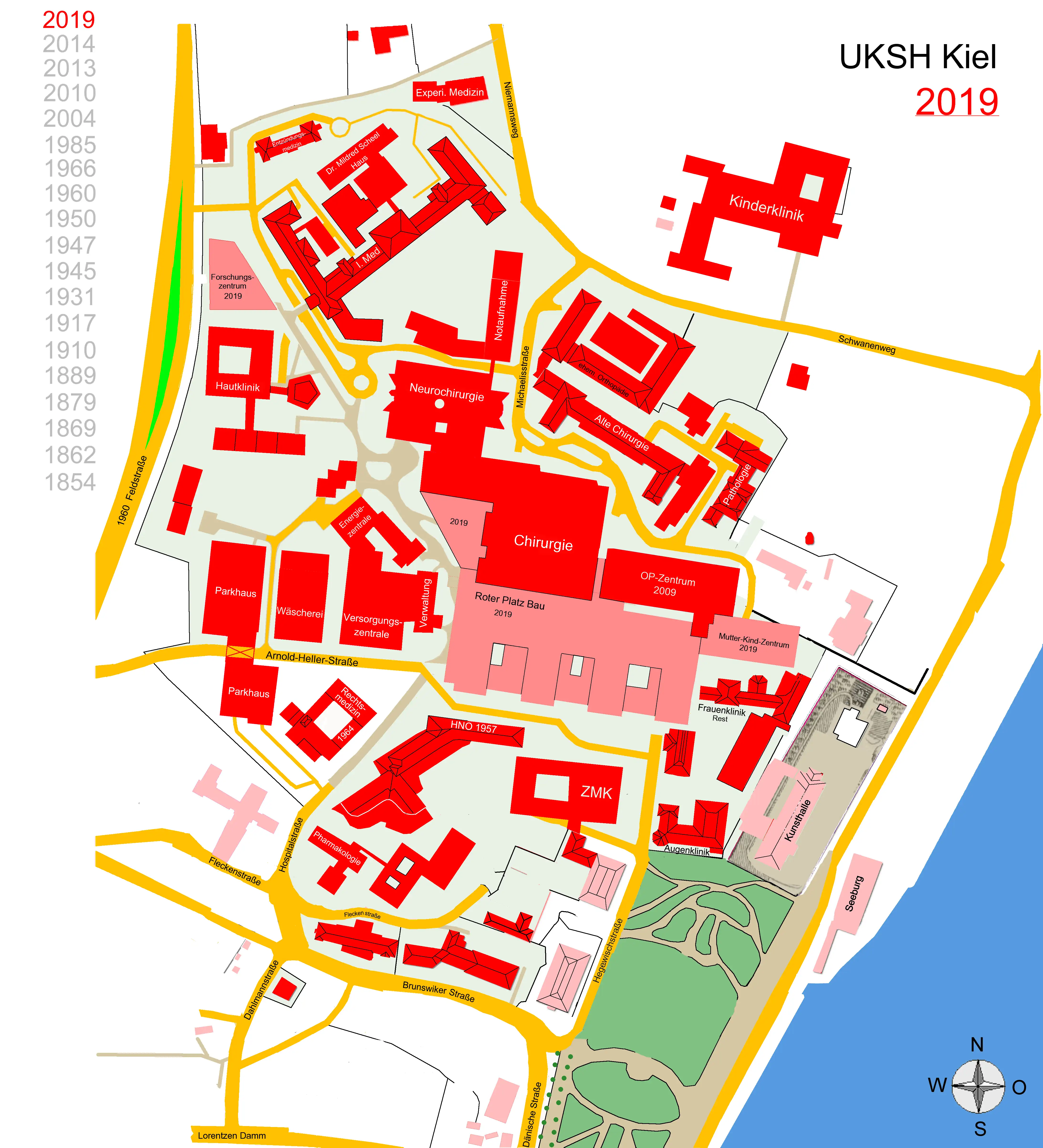 Lageplan Universit�tsklinikum Kiel-2019