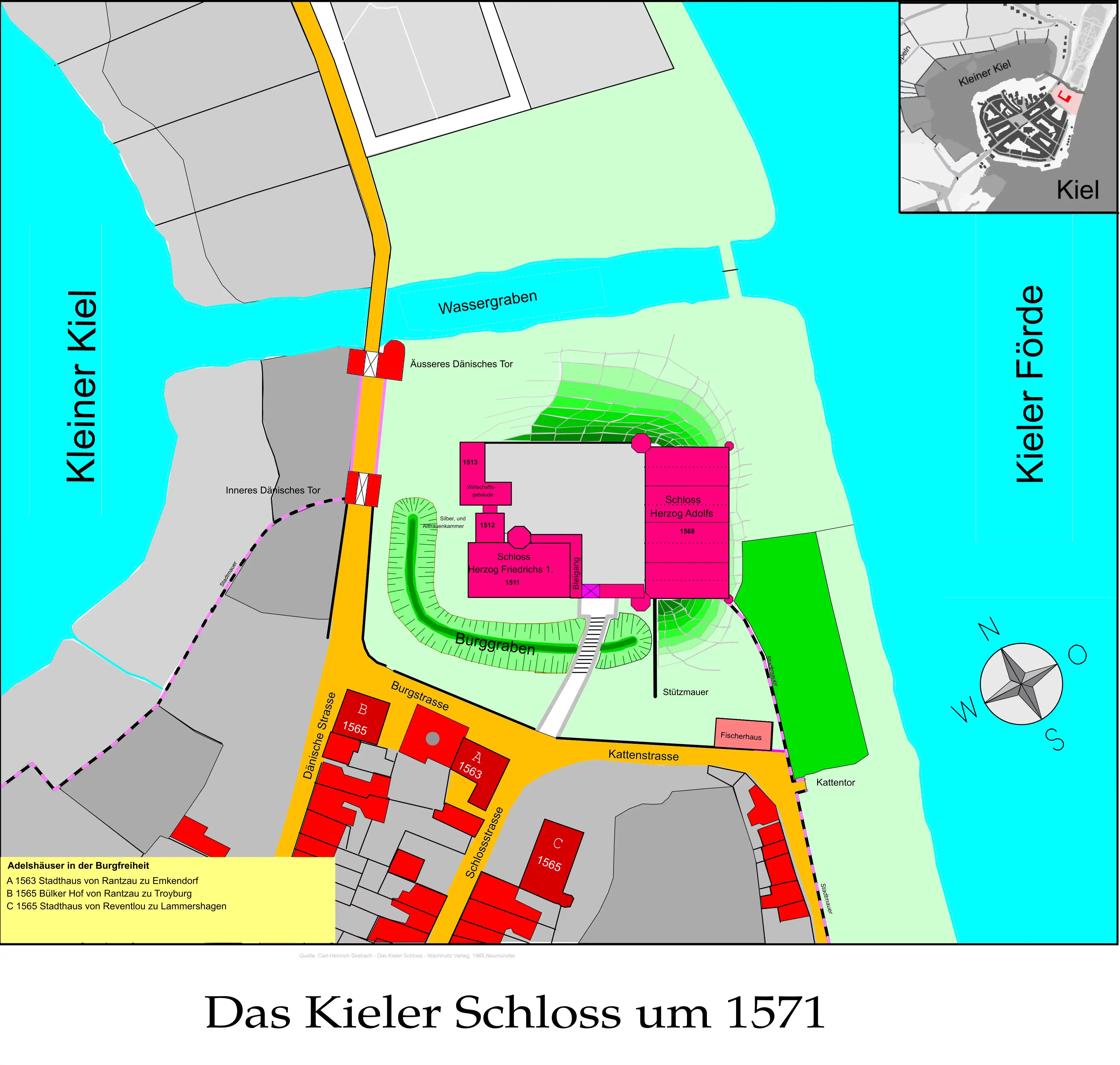 1571-Lageplan Kieler Schloss