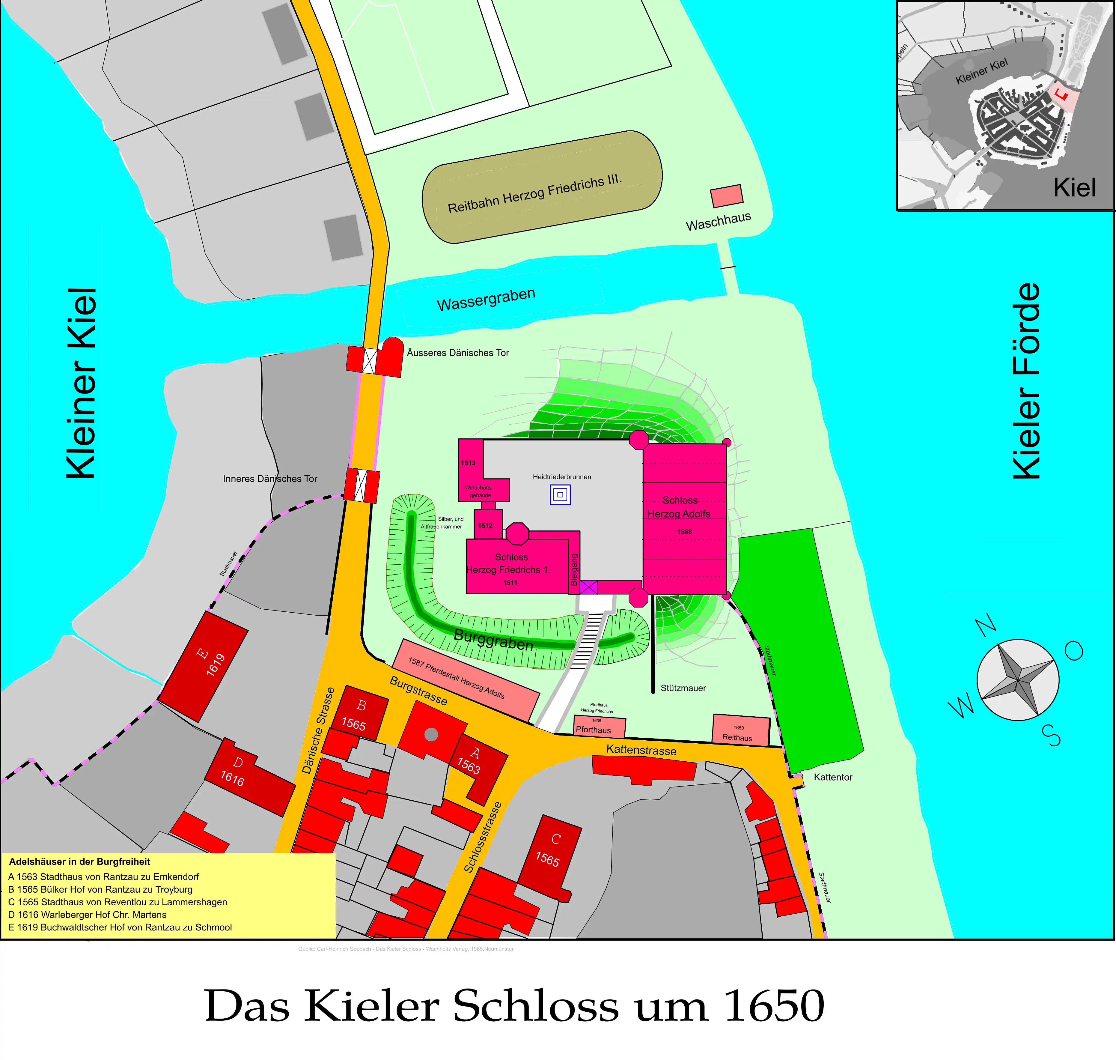 1650-Lageplan Kieler Schloss