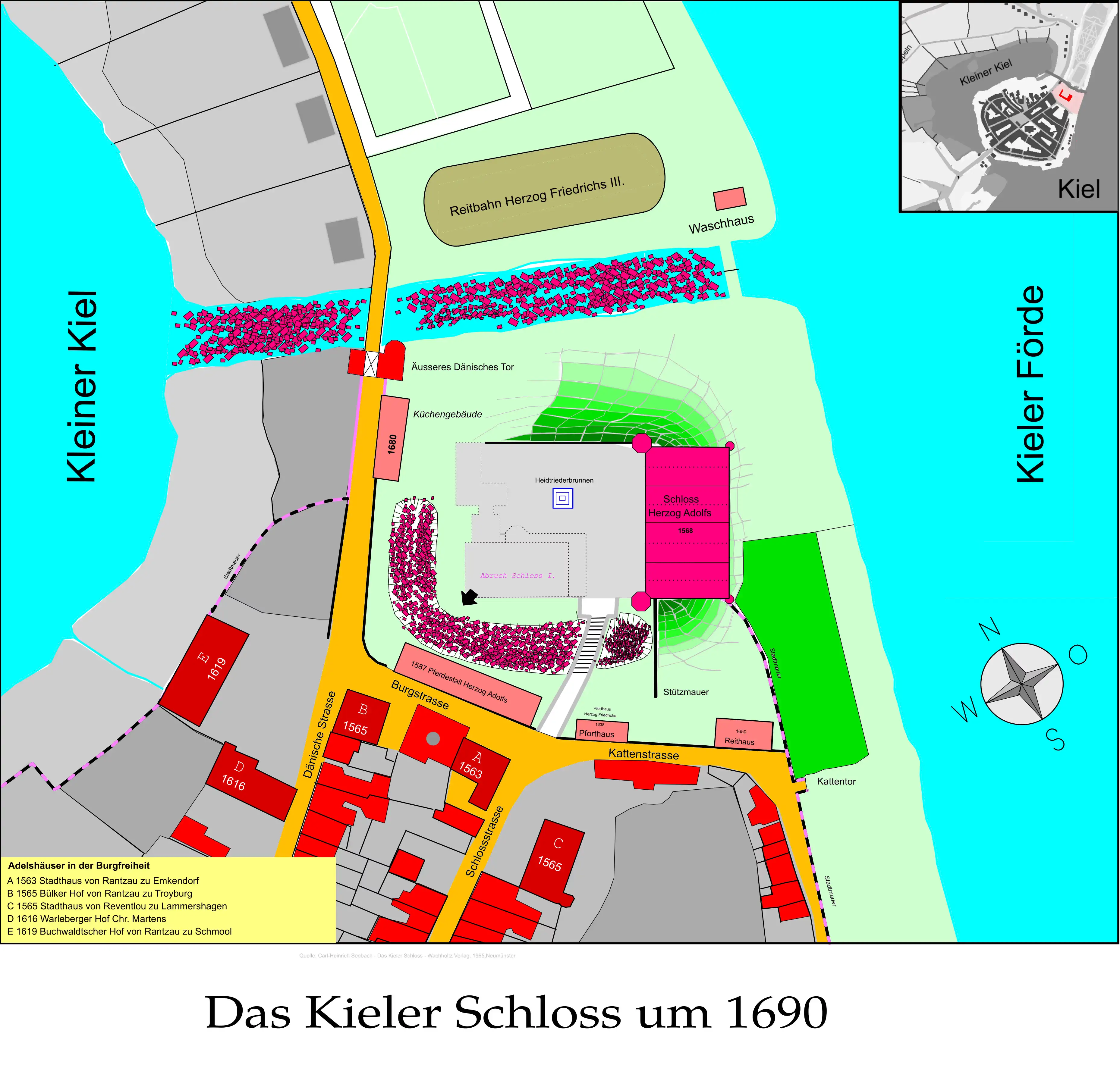 1690-Lageplan Kieler Schloss