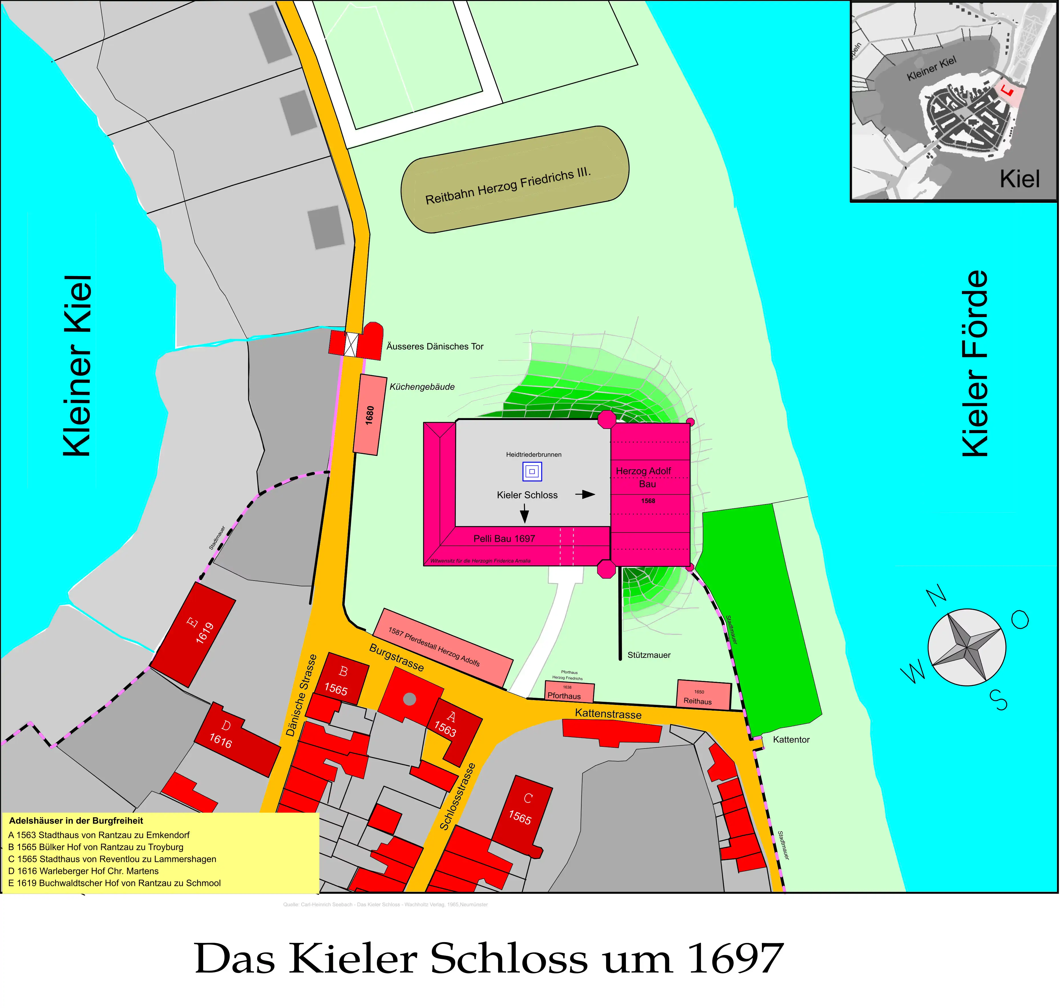 1697-Lageplan Kieler Schloss