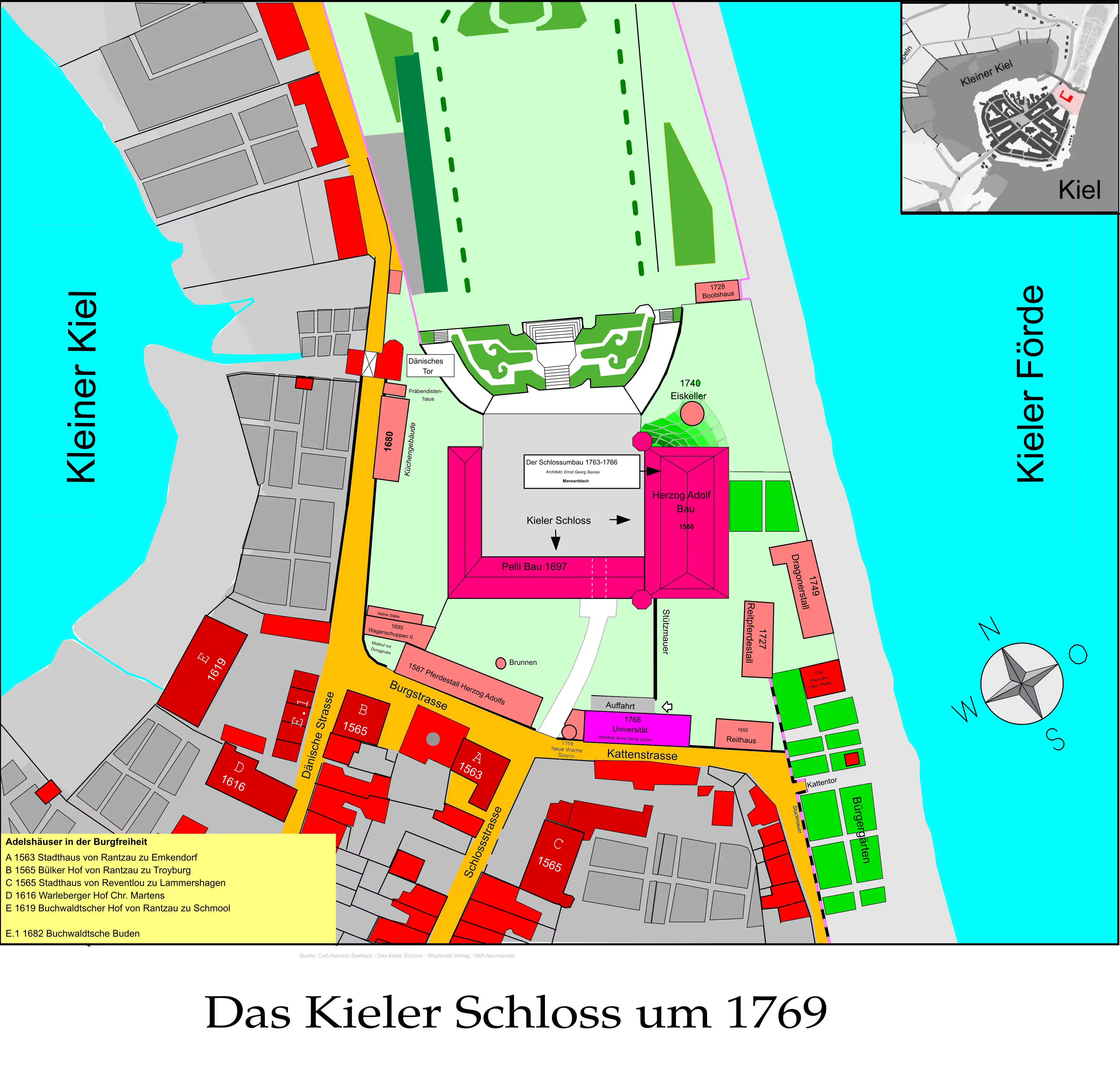 1769-Lageplan Kieler Schloss