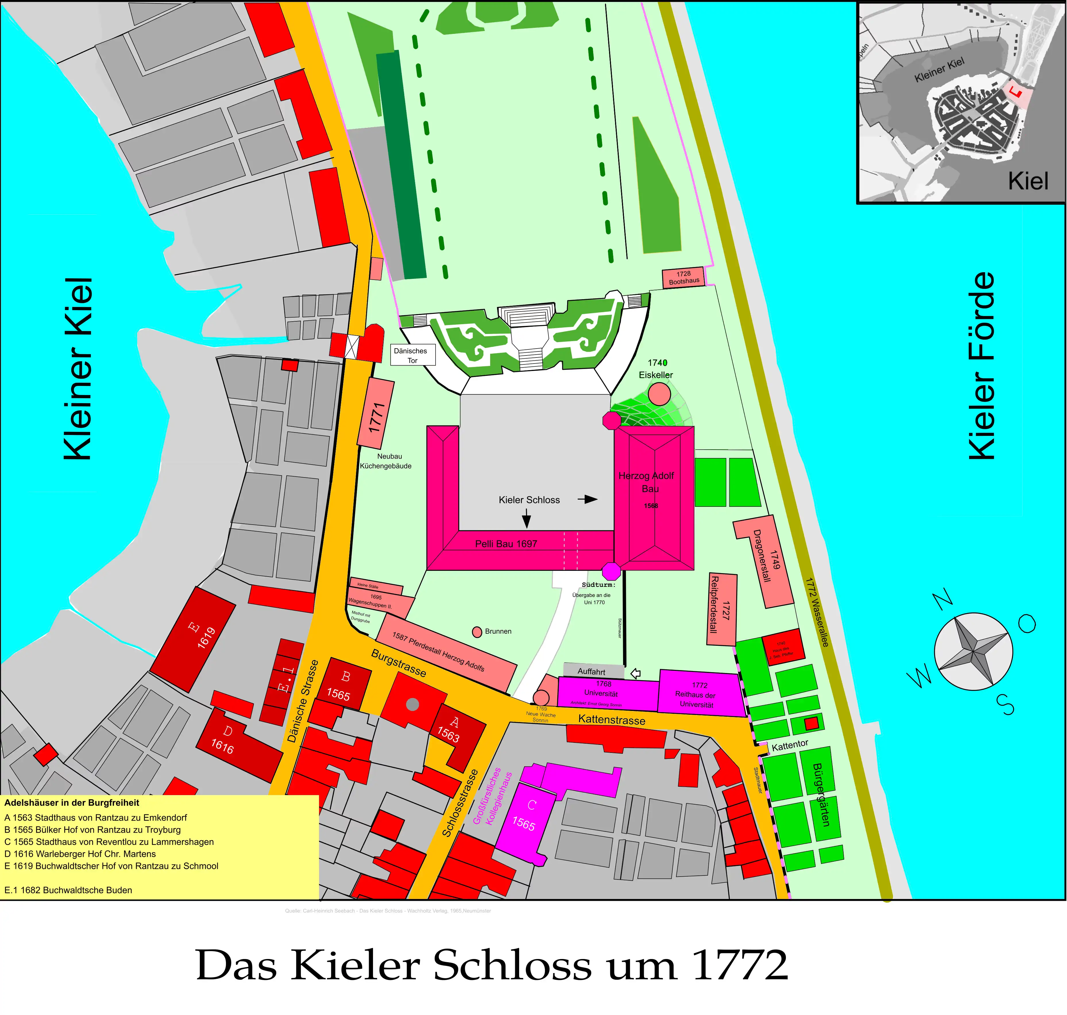 1772-Lageplan Kieler Schloss