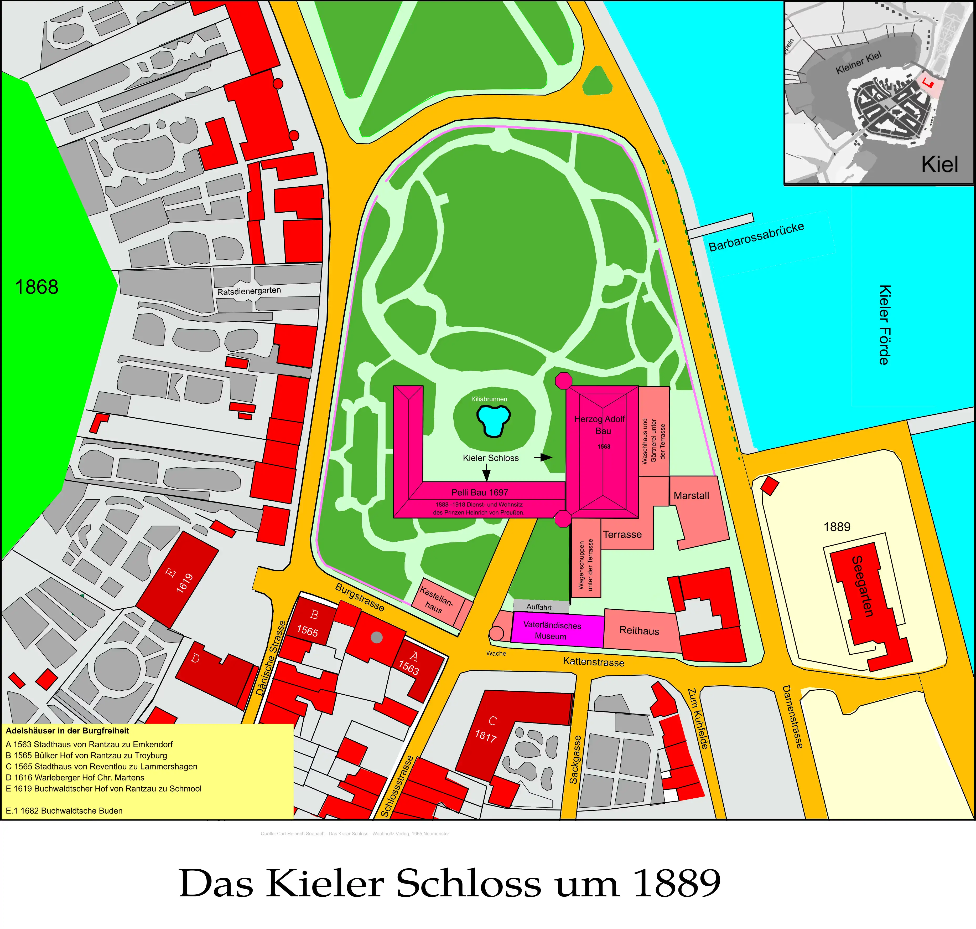 1889-Lageplan Kieler Schloss