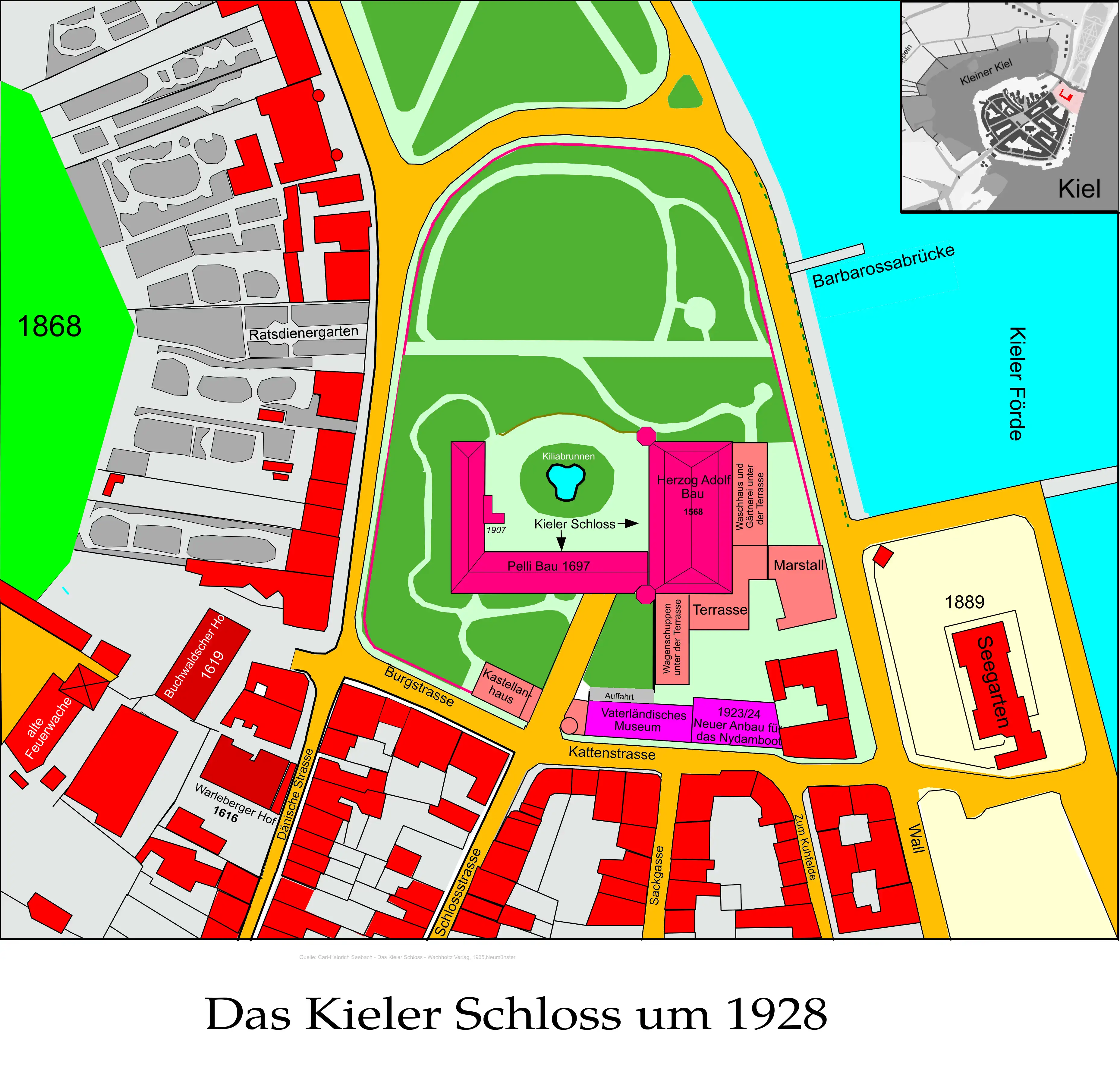 1928-Lageplan Kieler Schloss