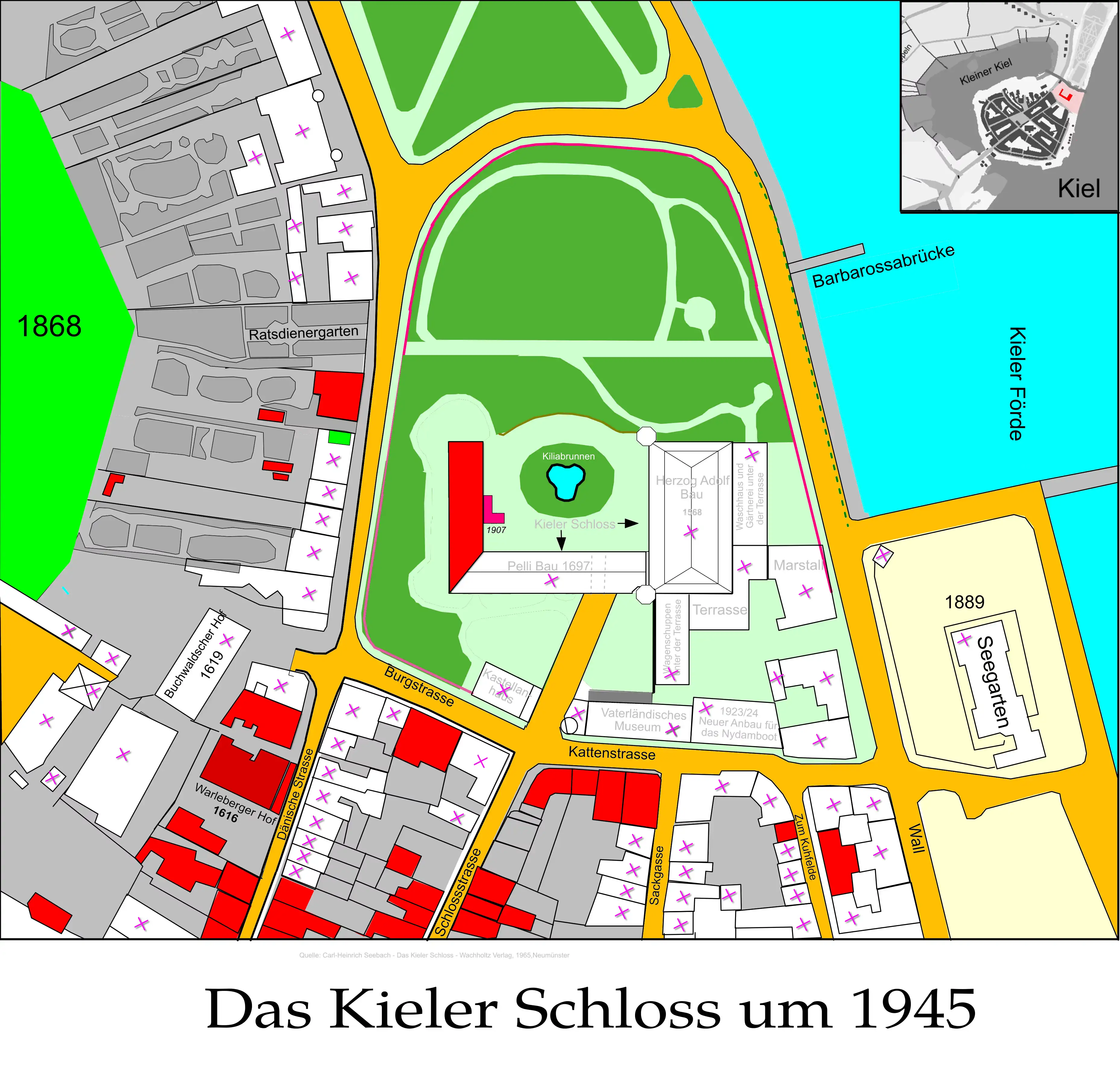 1945-Lageplan Kieler Schloss