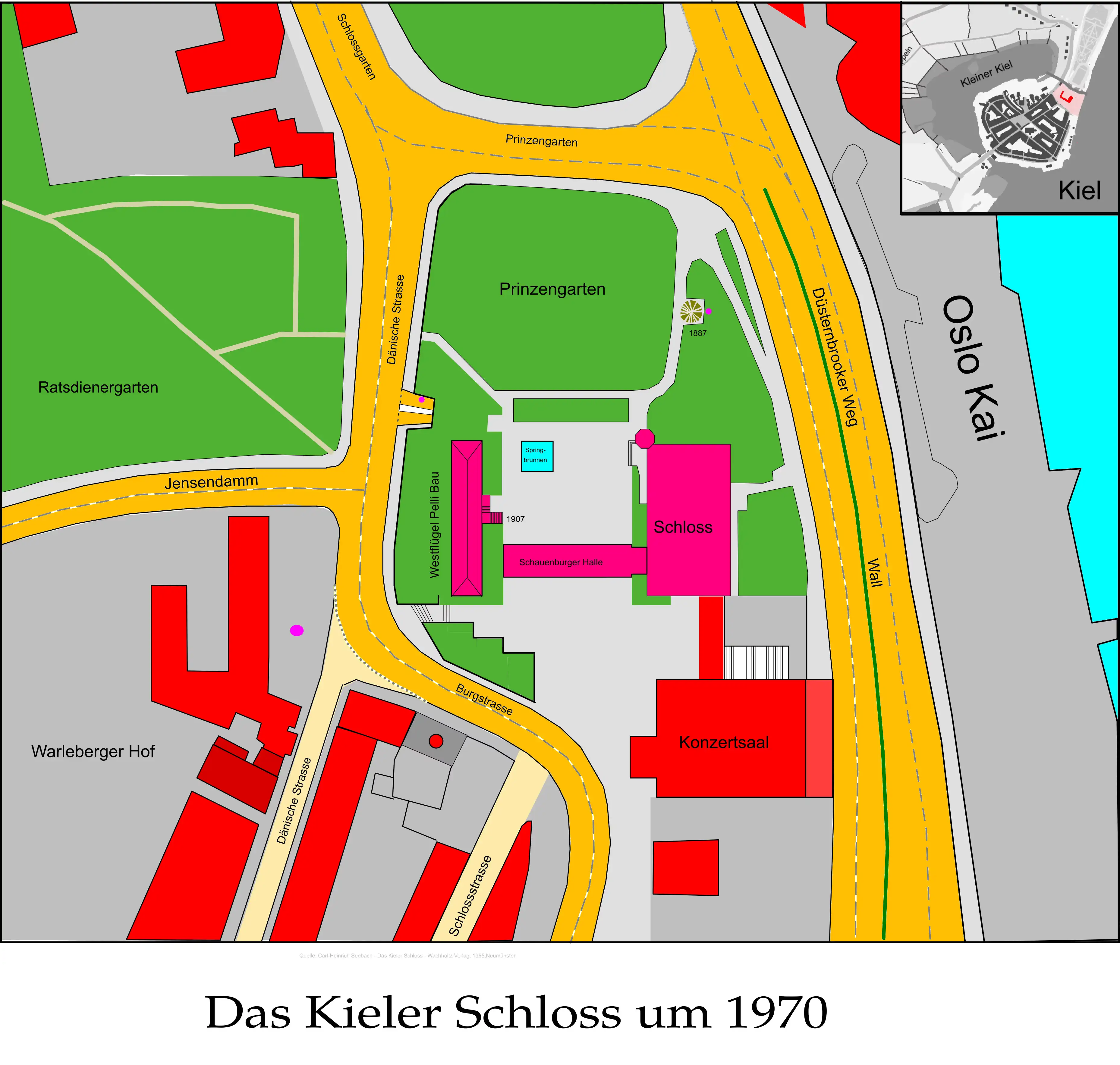 1970-Lageplan Kieler Schloss