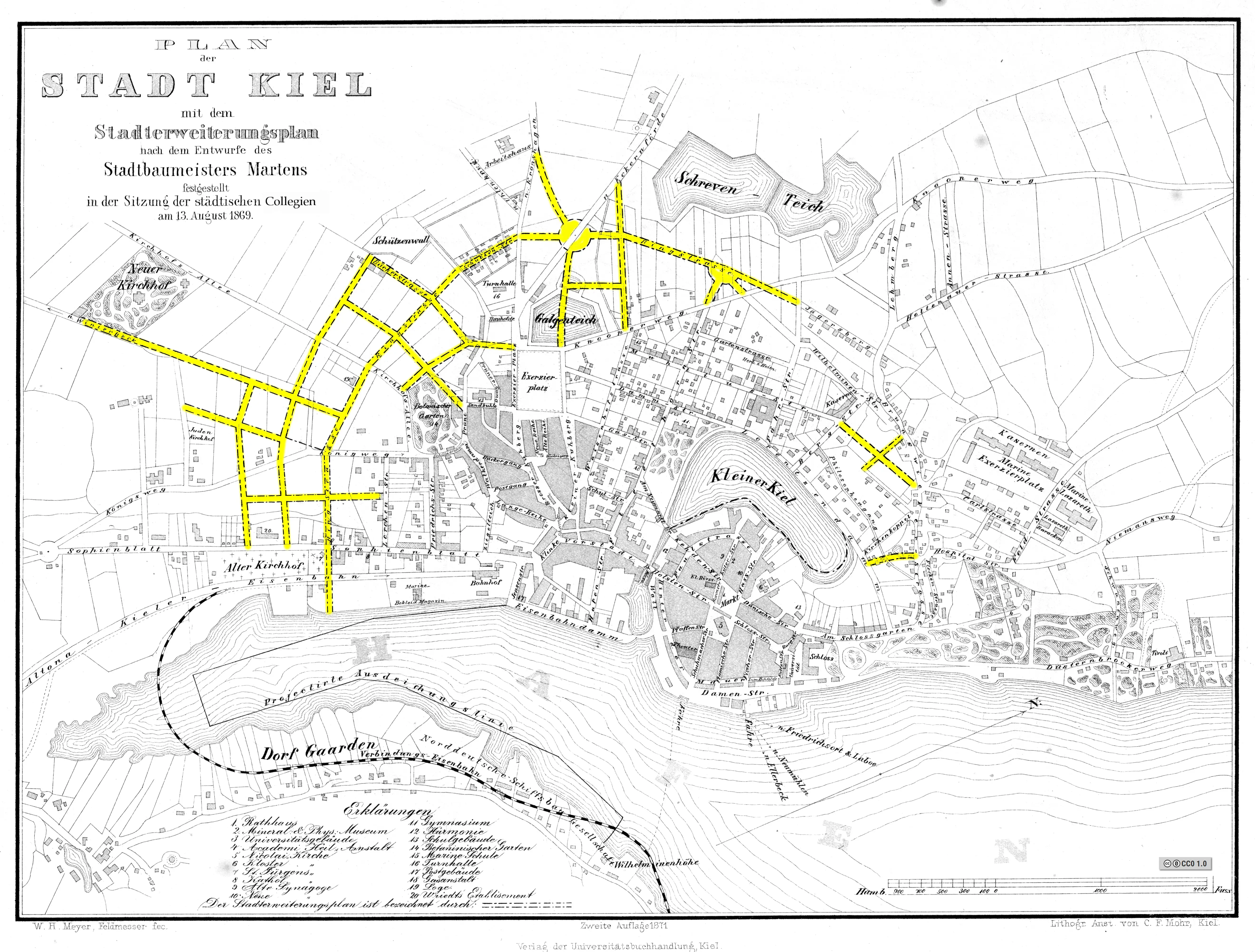 Martens Stadterweiterungsplan von 1869 f�r Kiel