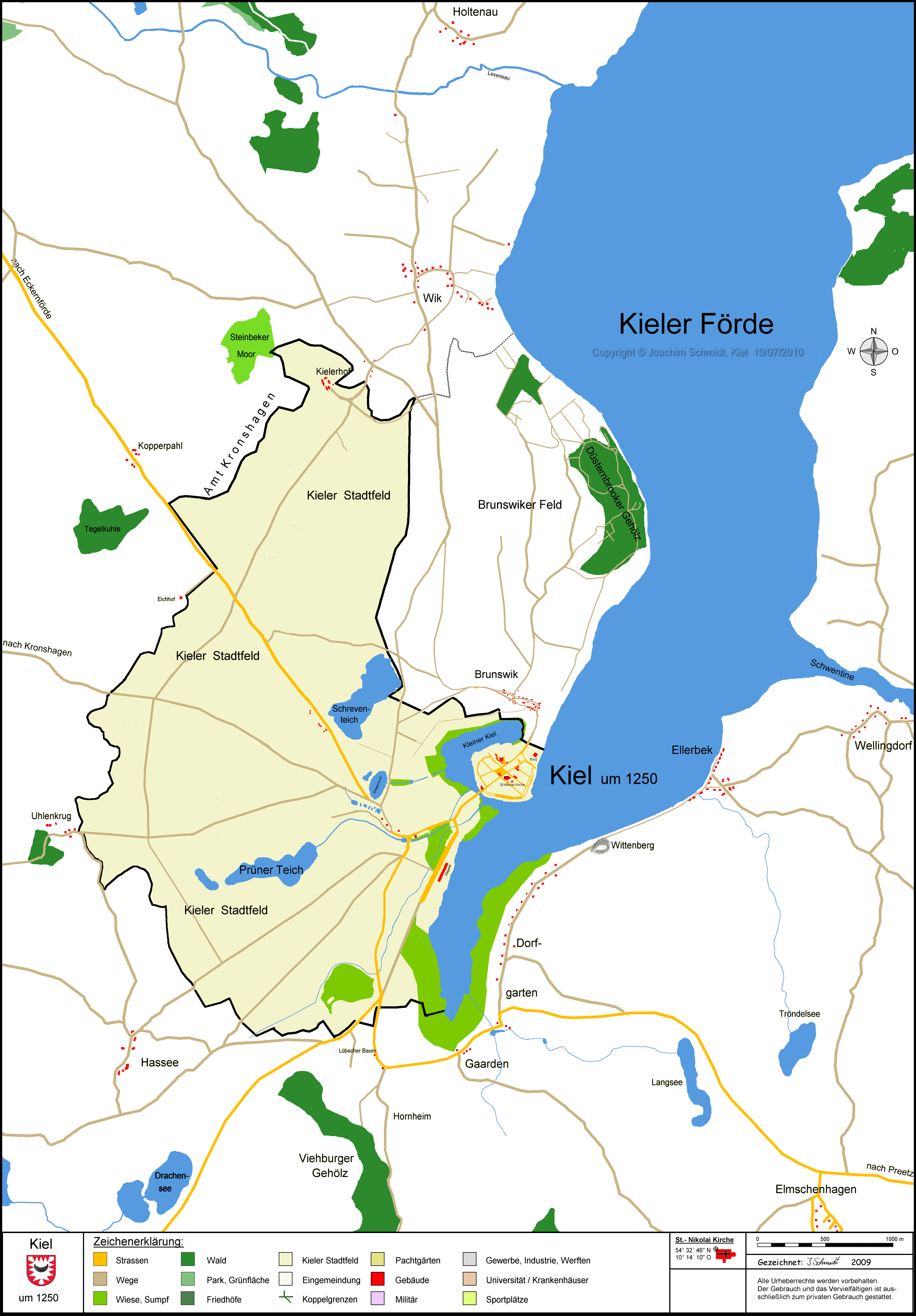 Kieler Stadtplan 1250