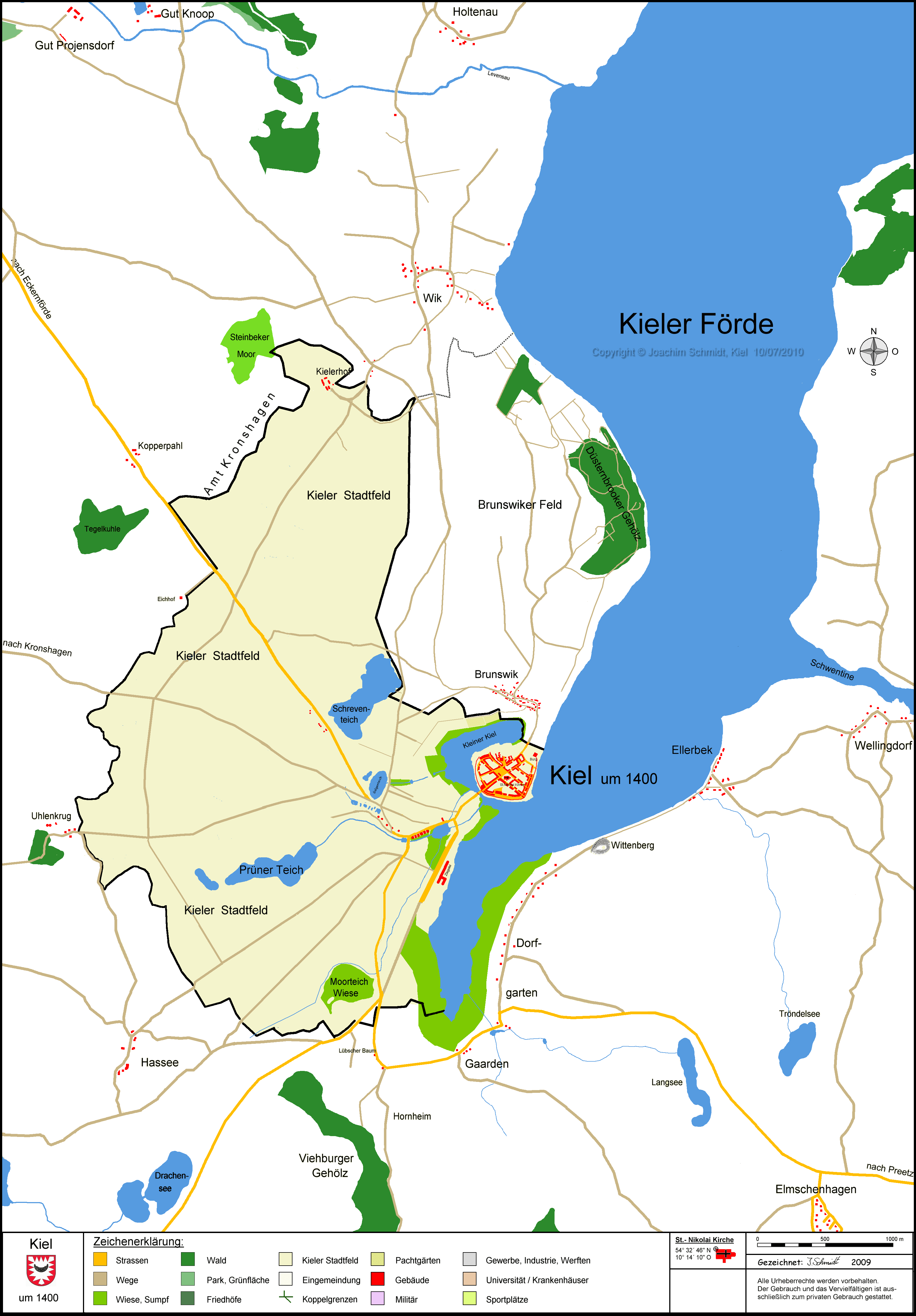 Kieler Stadtplan 1400