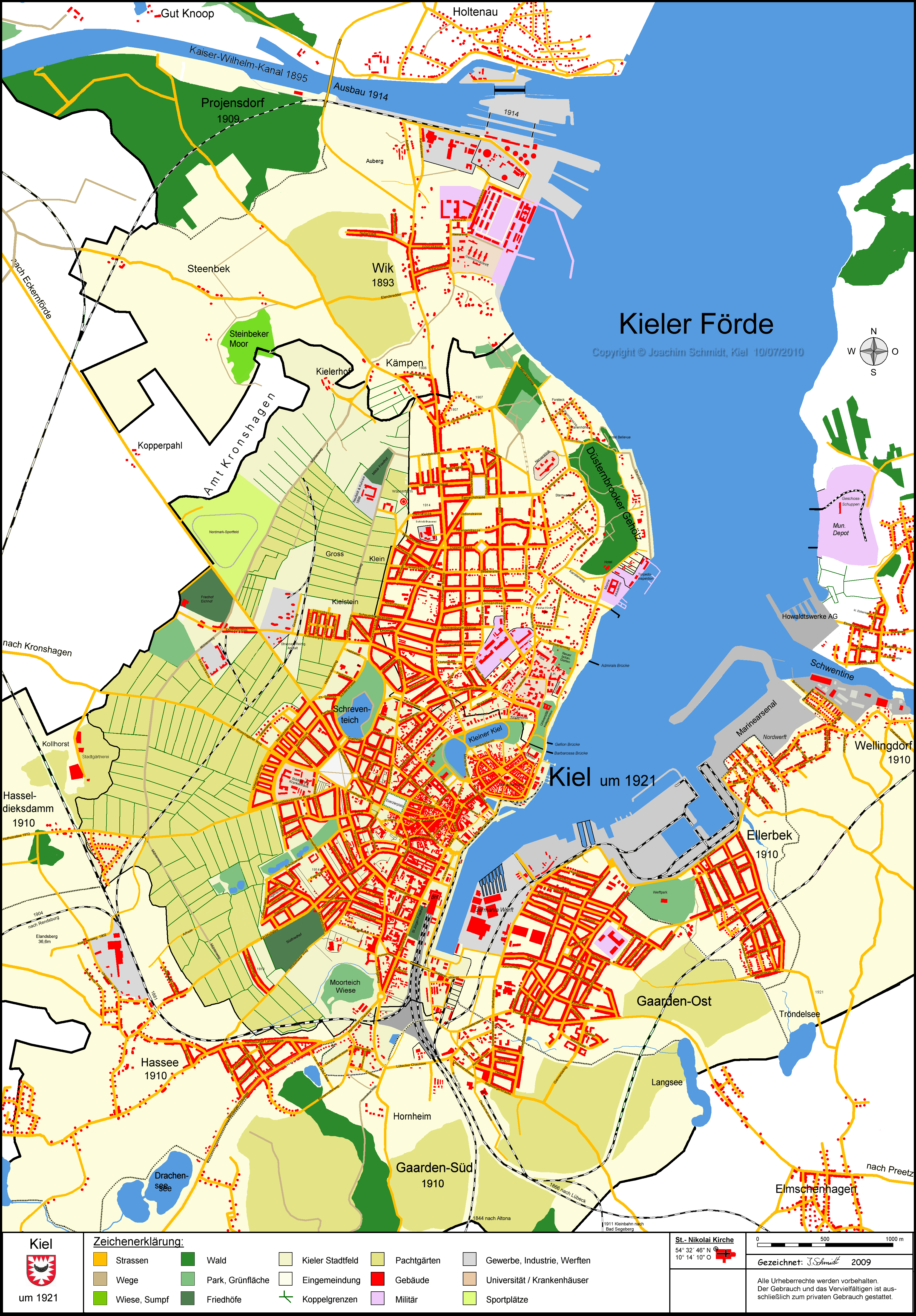 Kieler Stadtplan 1921