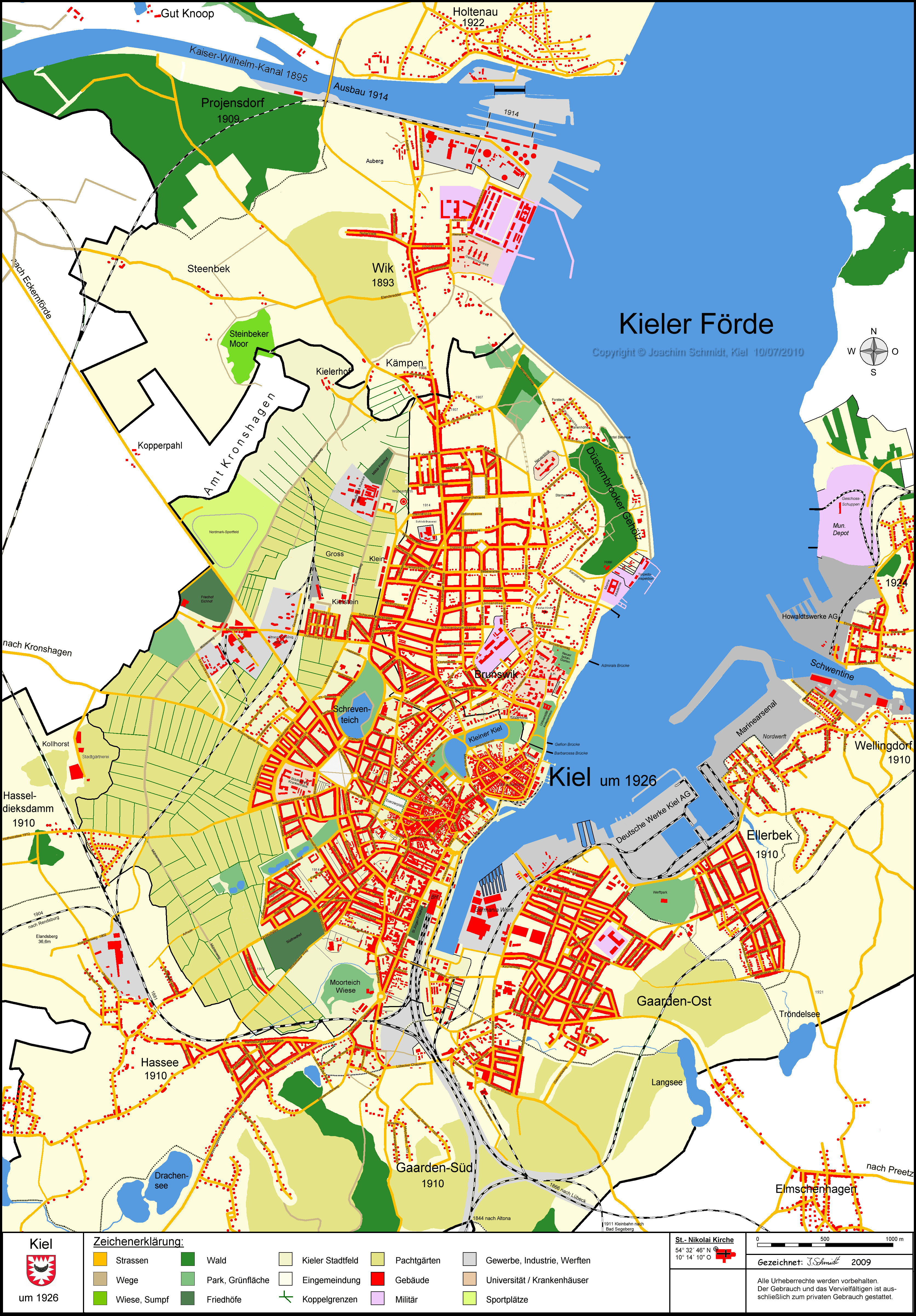 Kieler Stadtplan 1926