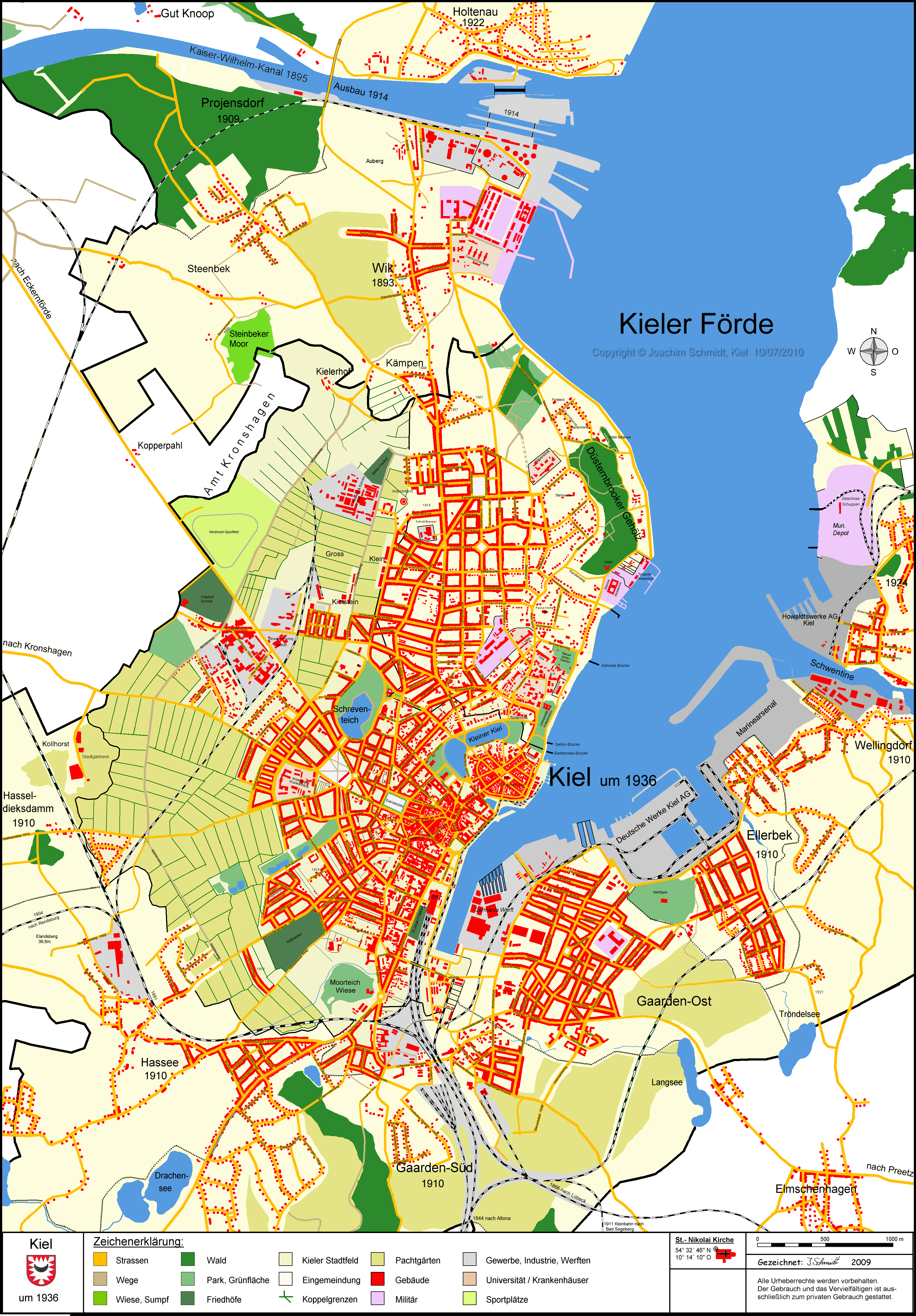 Kieler Stadtplan 1936