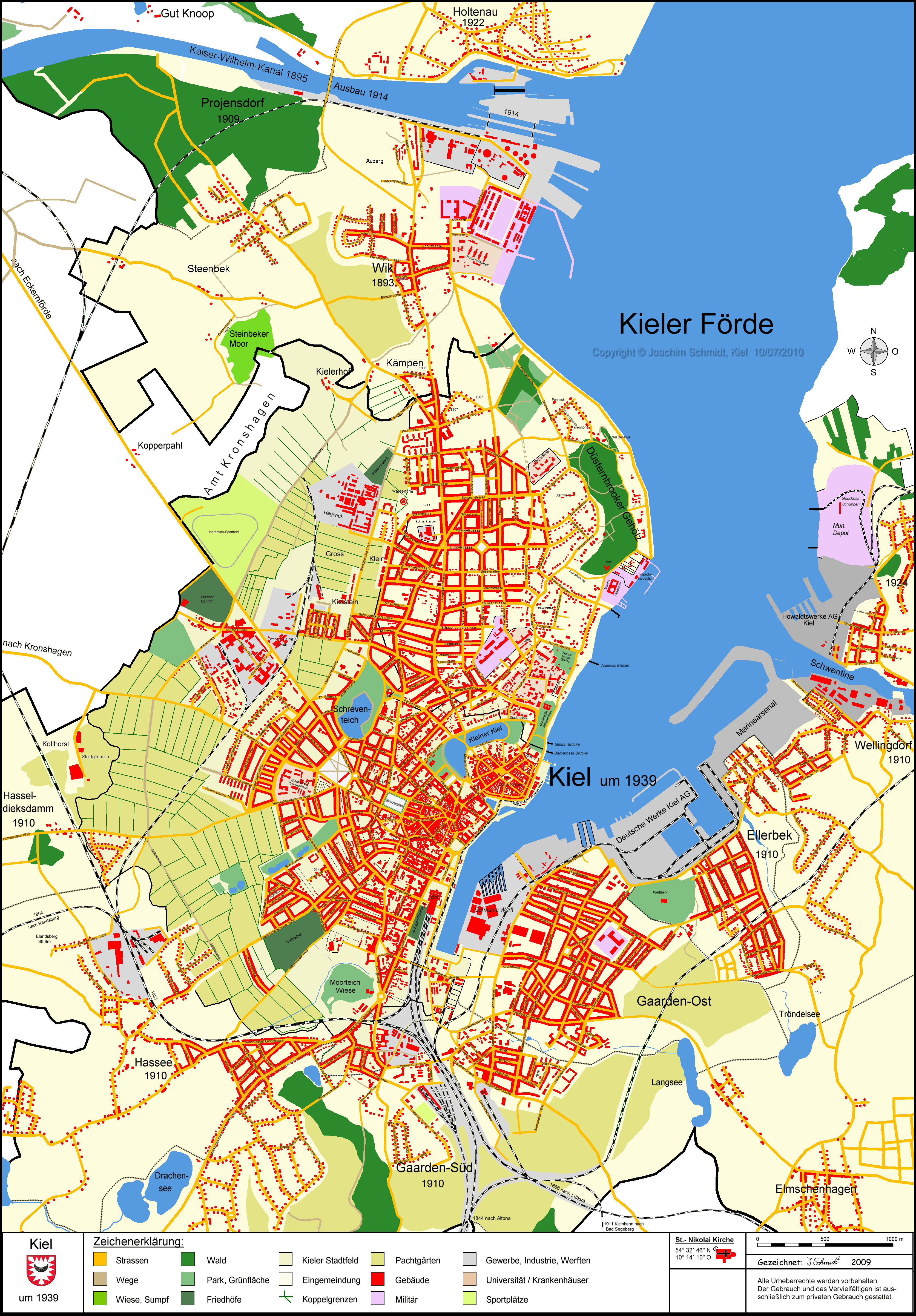 Kieler Stadtplan 1939