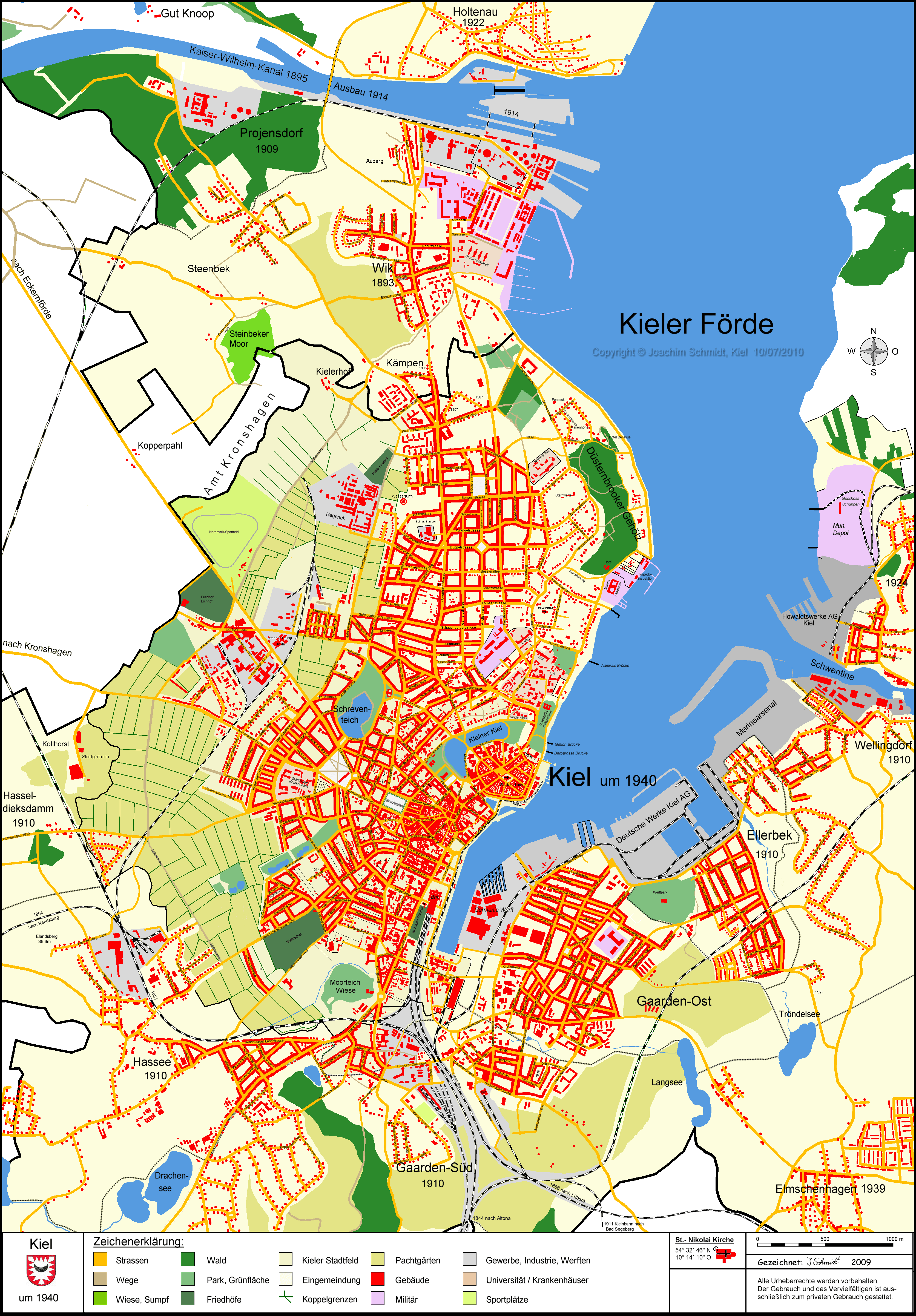 Kieler Stadtplan 1940