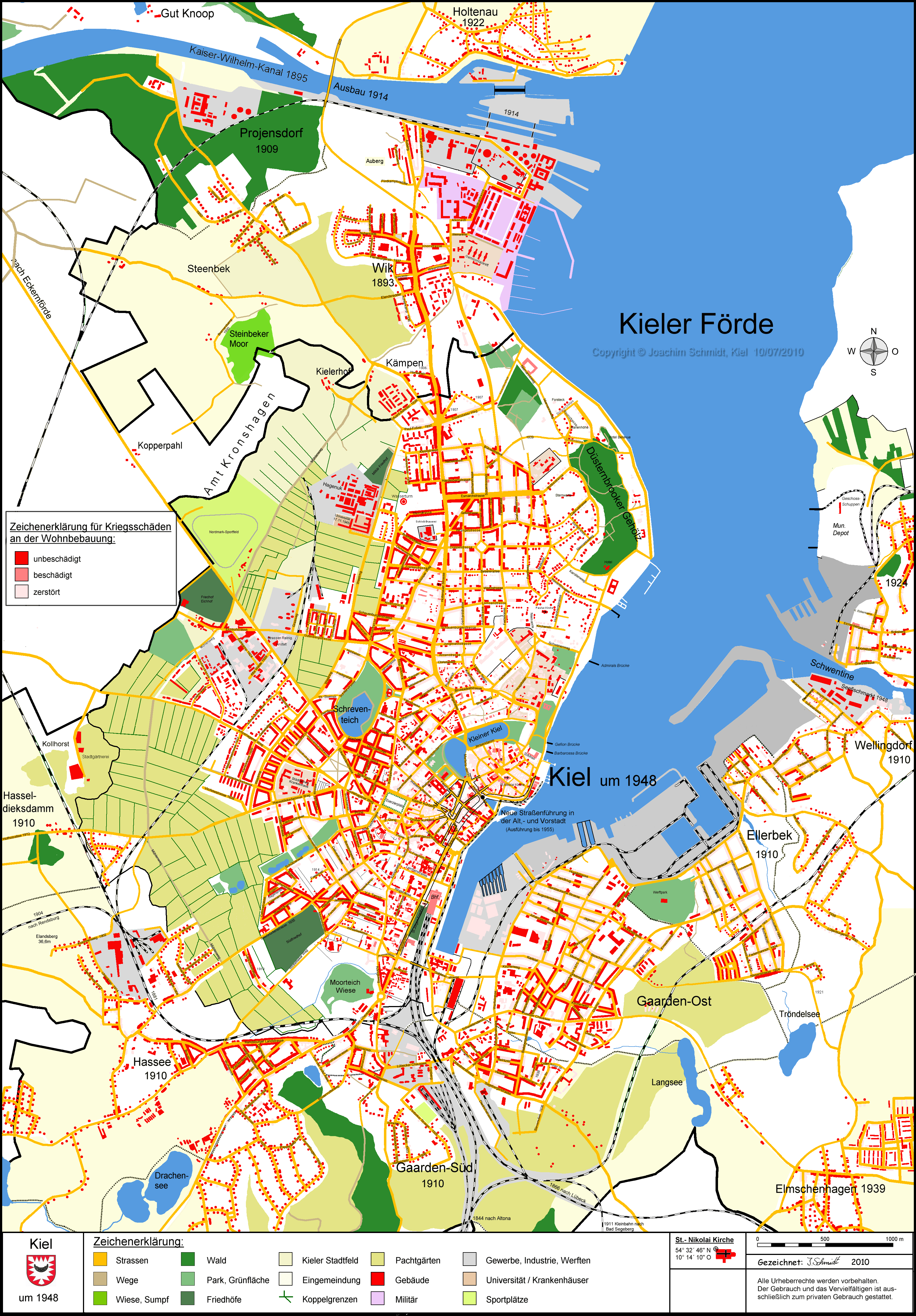 Kieler Stadtplan 1948