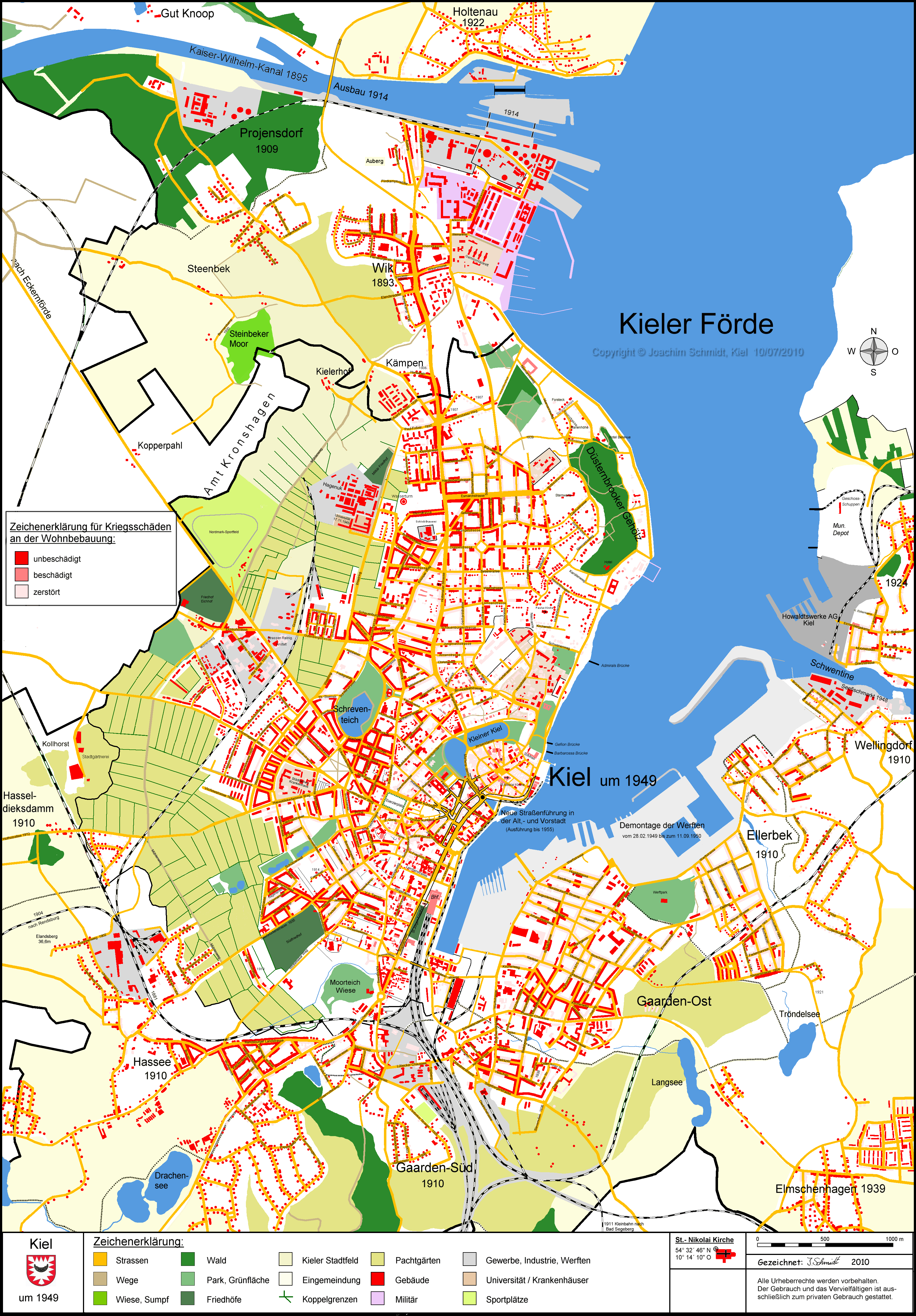Kieler Stadtplan 1949