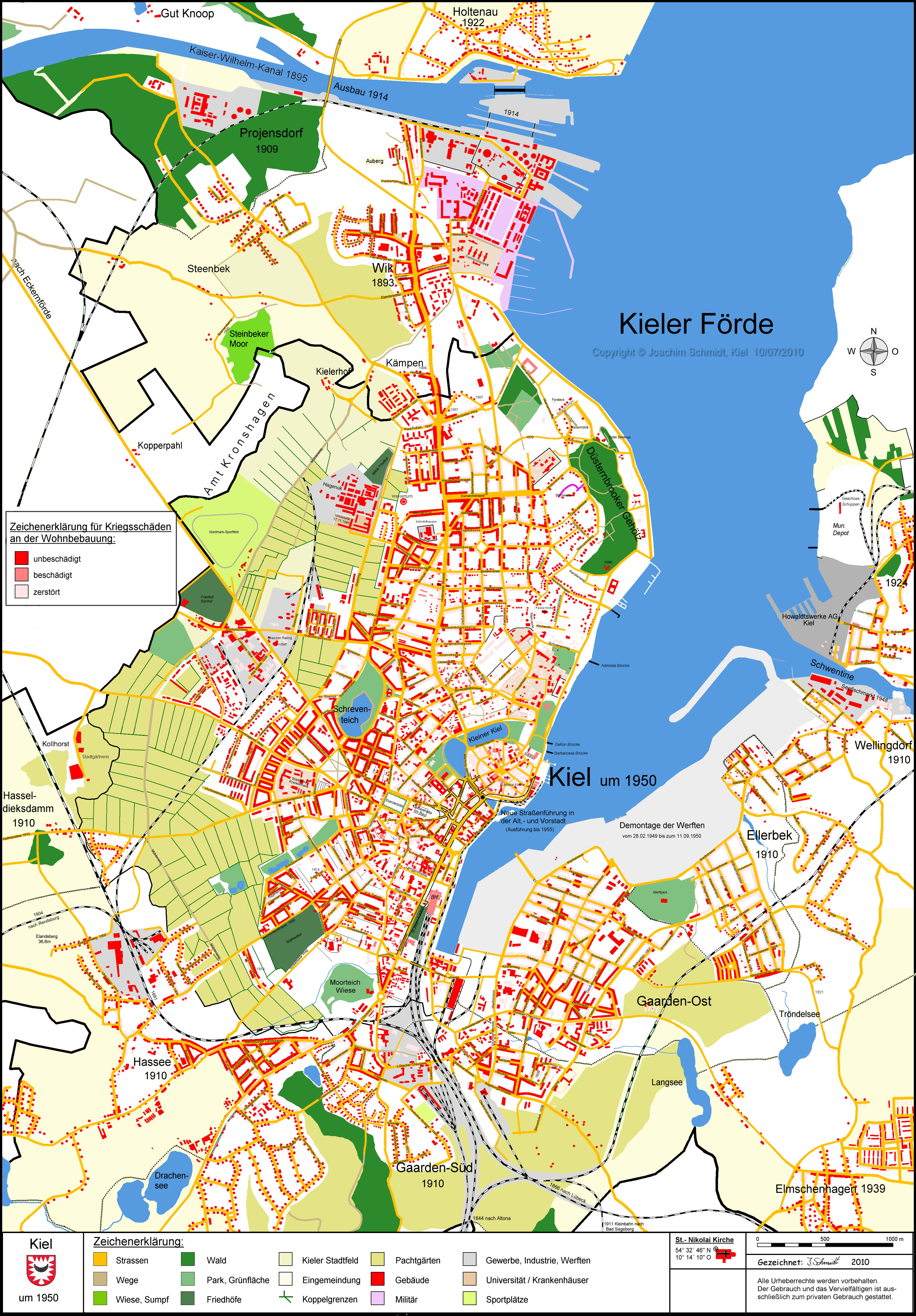 Kieler Stadtplan 1950