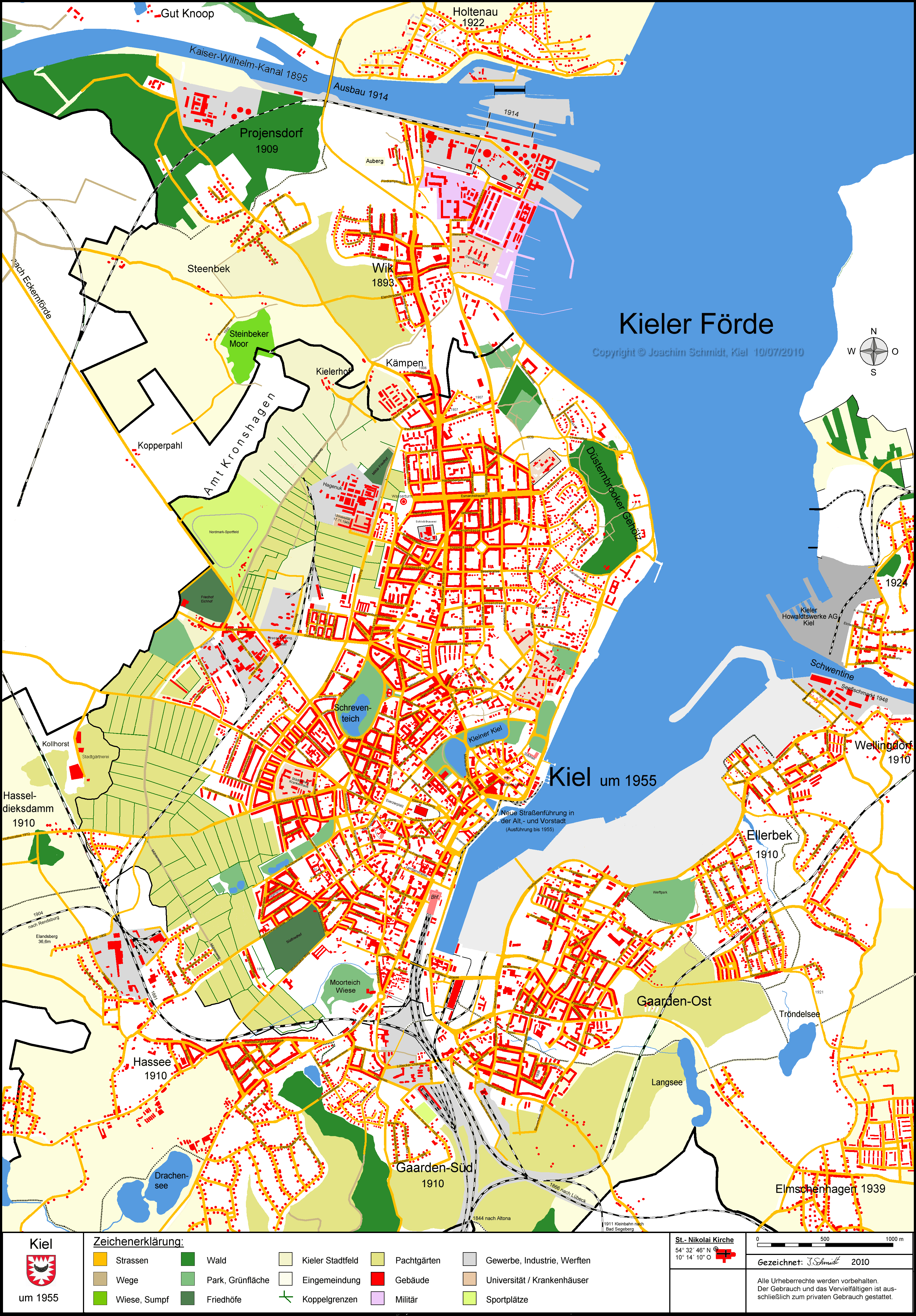 Kieler Stadtplan 1955