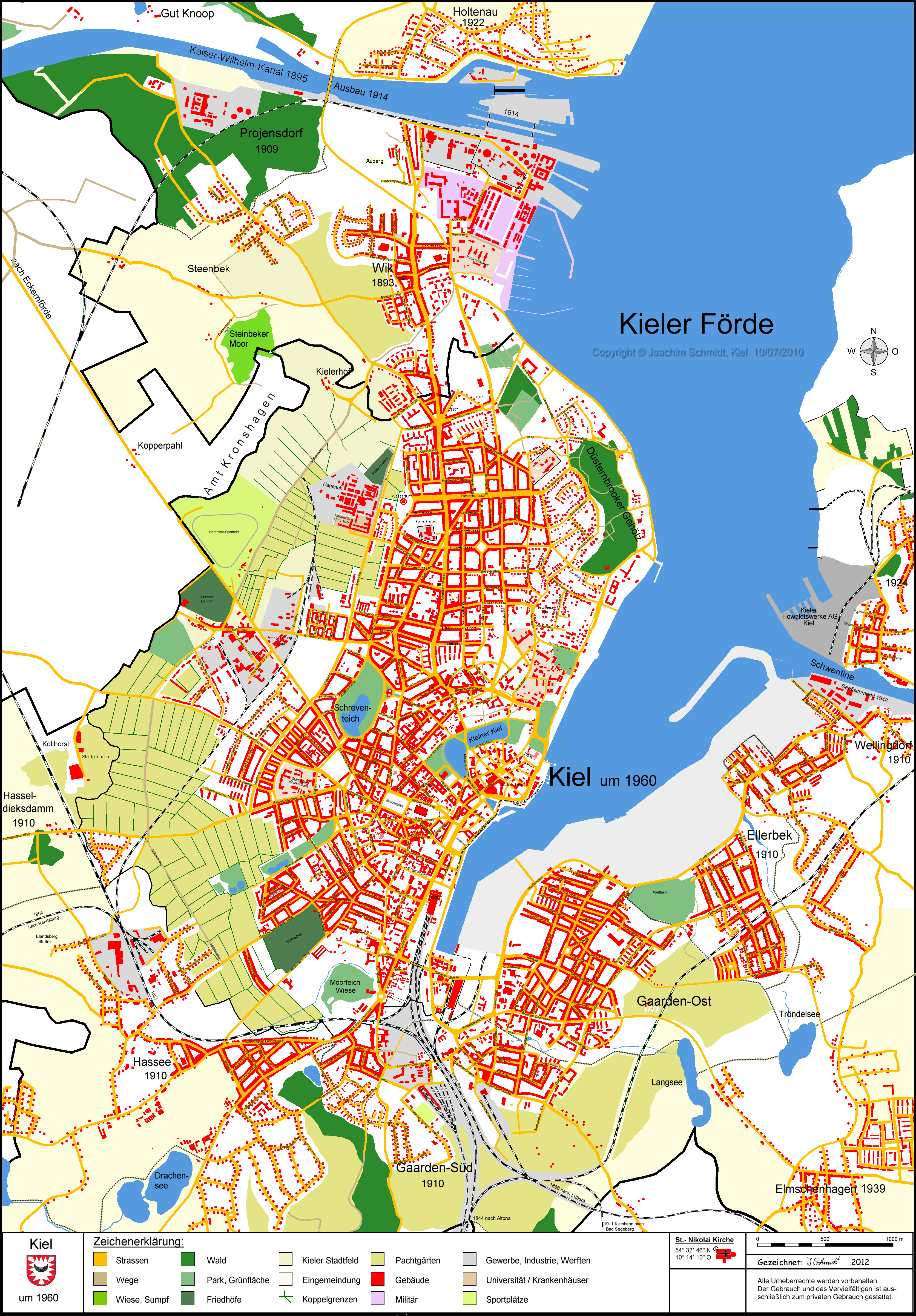 Kieler Stadtplan 1960