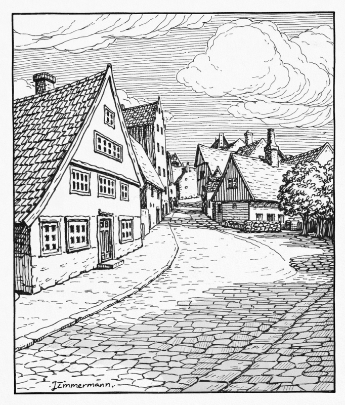 Walkerdamm im Kieler G�ngeviertel � Vorstadt 1883