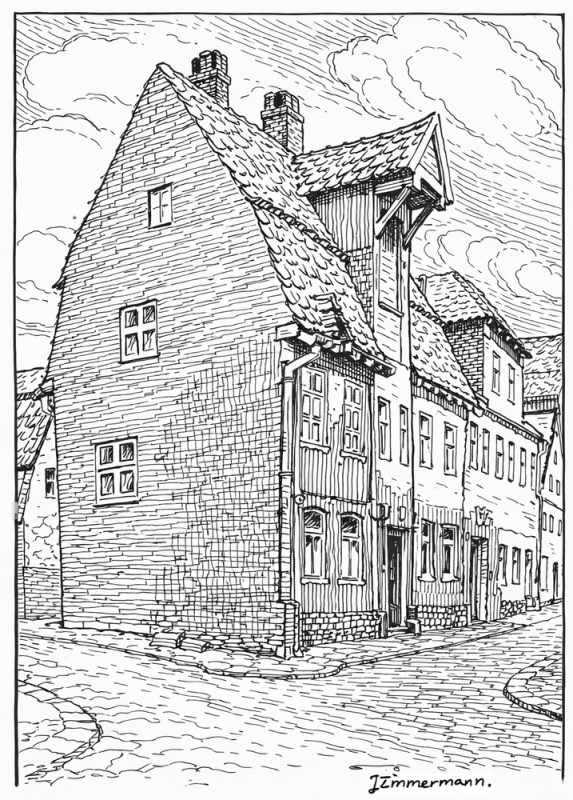 Lange Reihe im Kieler G�ngeviertel - Vorstadt 1883