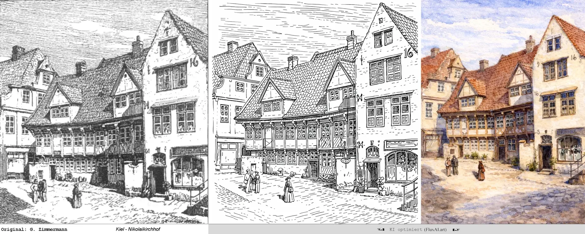 Kiel Fachwerkhaus Nikolaikirchhof - G. Zimmermann