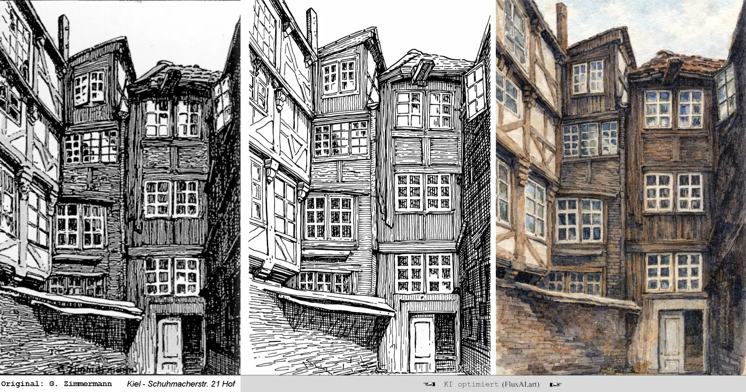 Kiel Fachwerkhaus Schuhmacher Strasse 21 Hof -G. Zimmermann