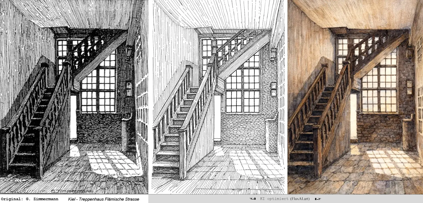Kiel-Fachwerk-Treppenhaus Fl�mische Strasse - G. Zimmermann