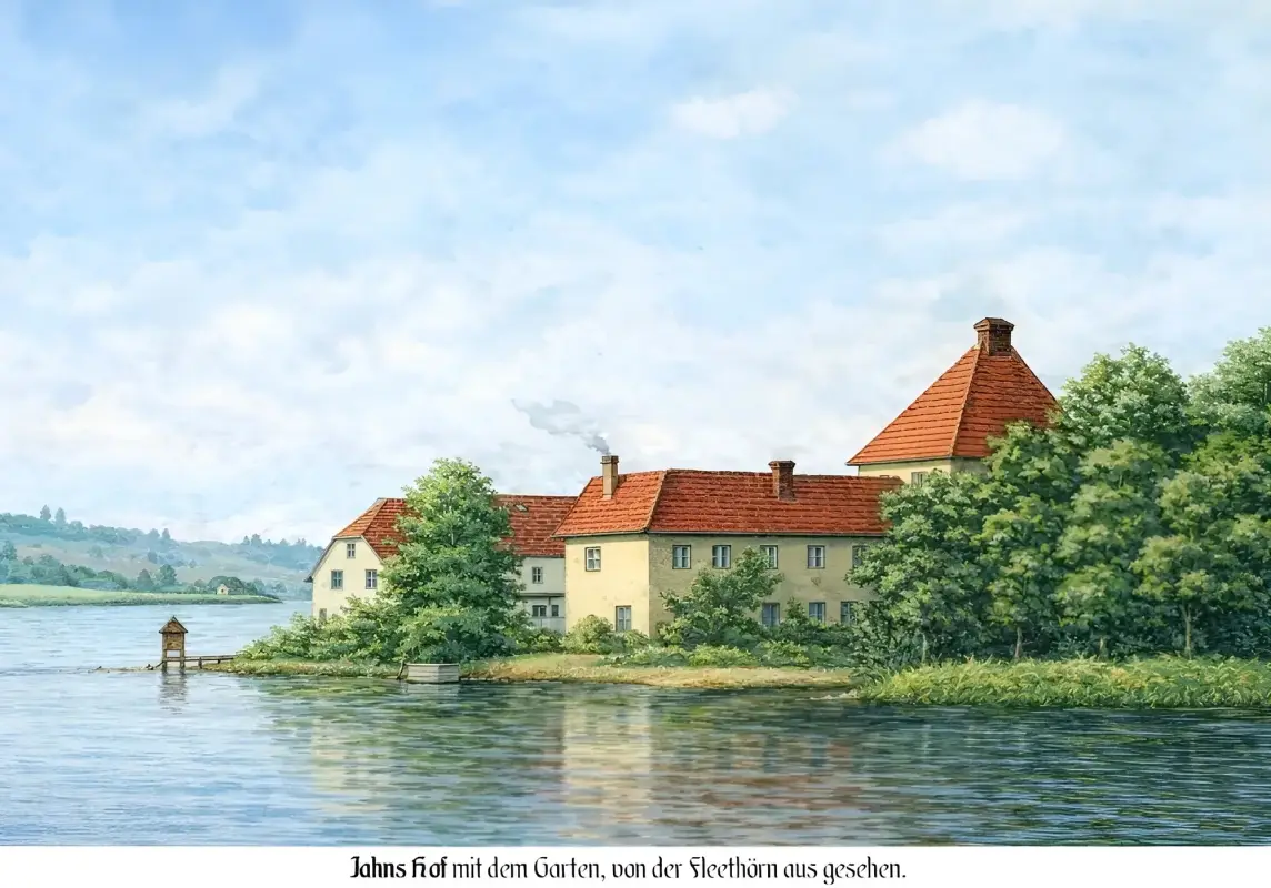 Jahns Hof von der Fleeth�rn aus gesehen