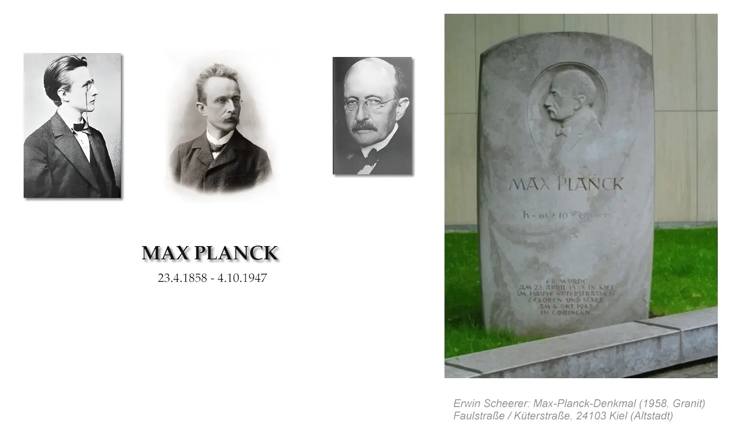 Gedenkstein f�r Max Planck in Kiel