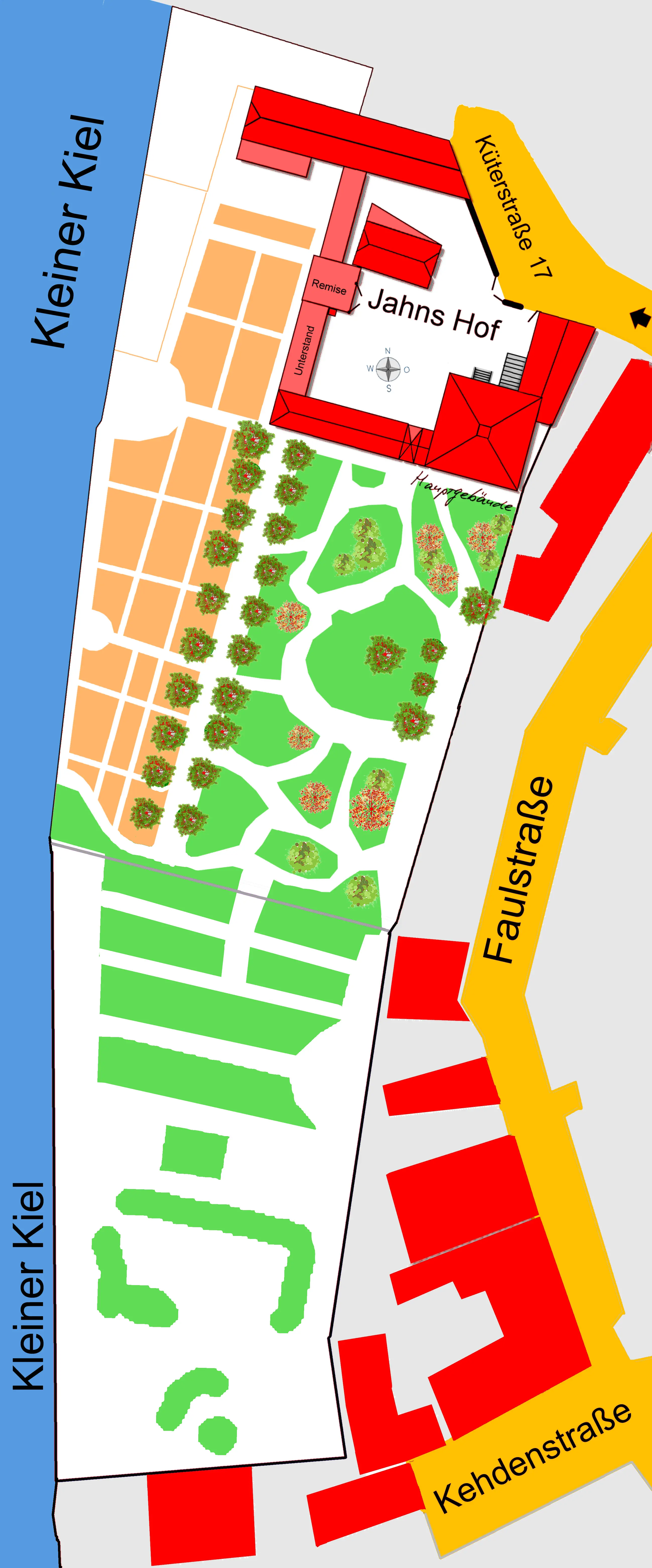 Grundriss vom Jahns Hof Kiel