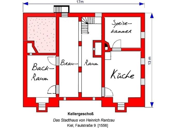 Grundriss Keller Rantzau Haus in Kiel